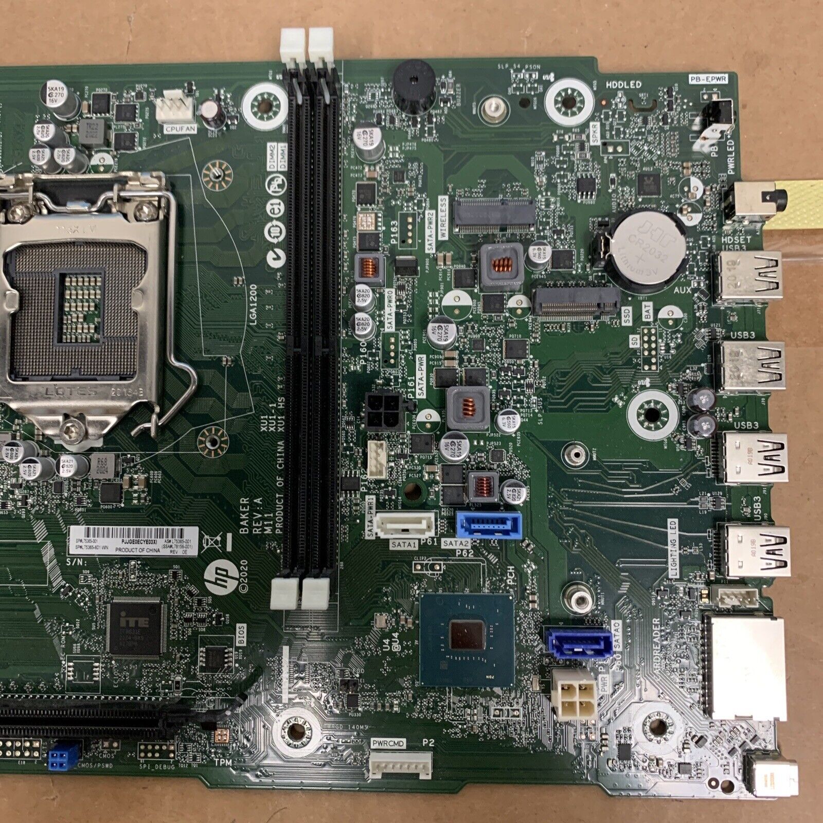 *BAD* HP TG01 TP01 TE01 Motherboard L75365-001 L75365-601 LGA 1200 - For Parts