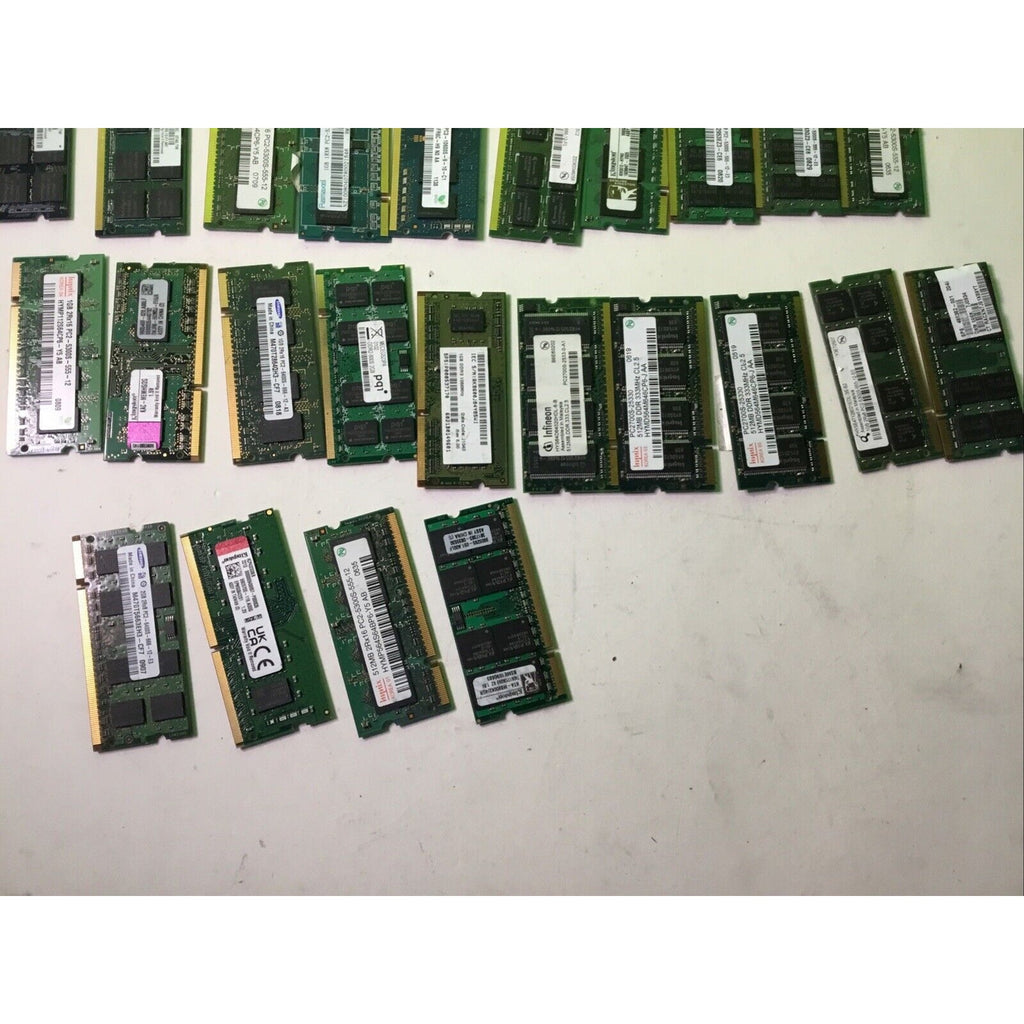 Lot of (34) Mixed Brands 512M 1GB 2GB PC/PC2 Laptop Ram Memory