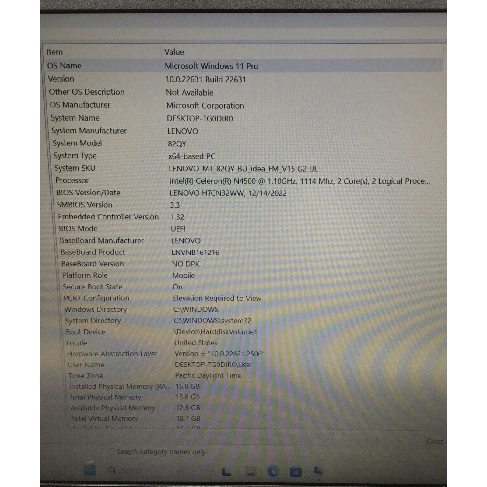 LENOVO 82QY00PHSA V15 G2 IJL 15.6" FHD N4500 1.1GHz Intel UHD Graphics 16GB RAM