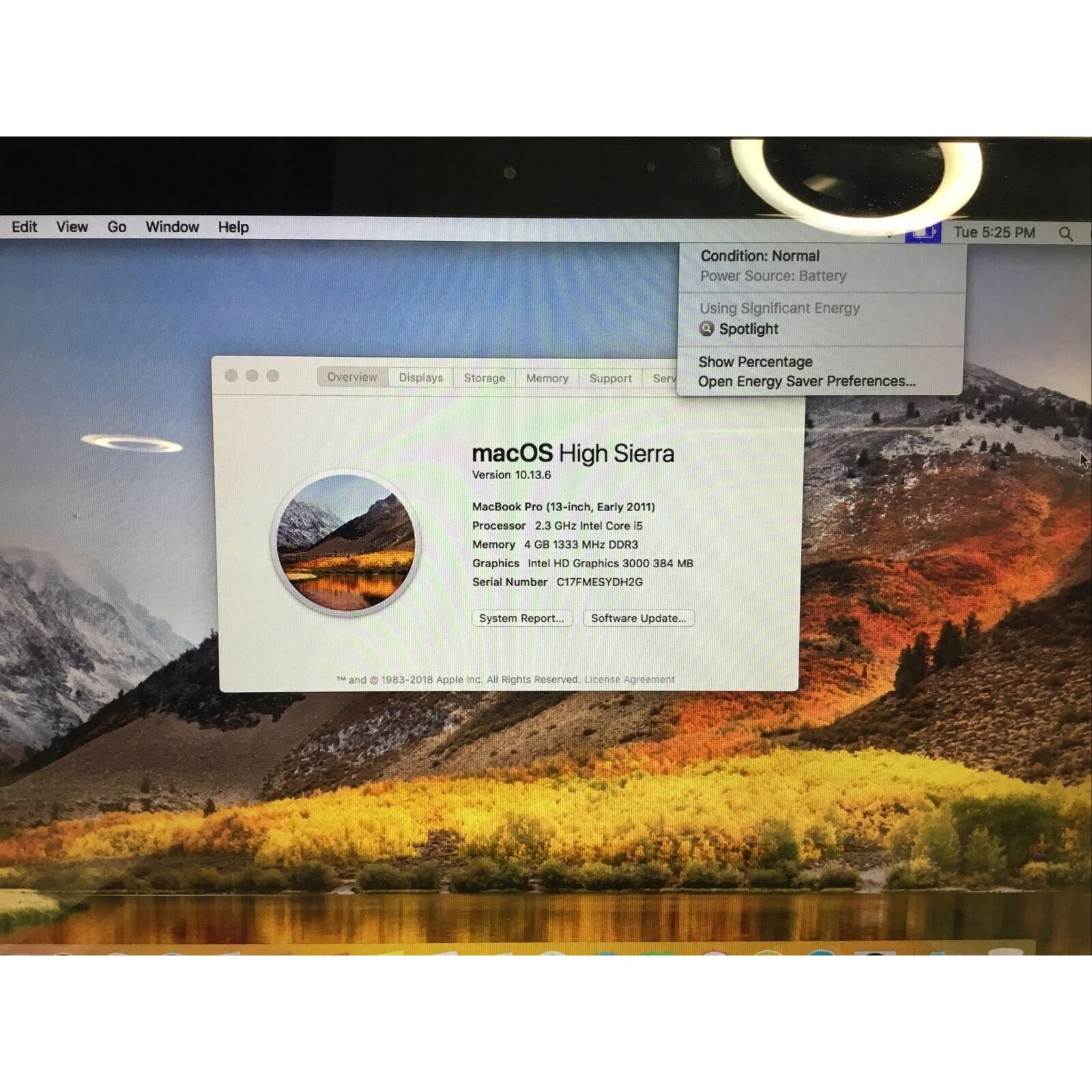 Used Apple MacBook Pro 13" A1278 Early 2011 Core i5 2.3GHz 4GB 320GB HDD