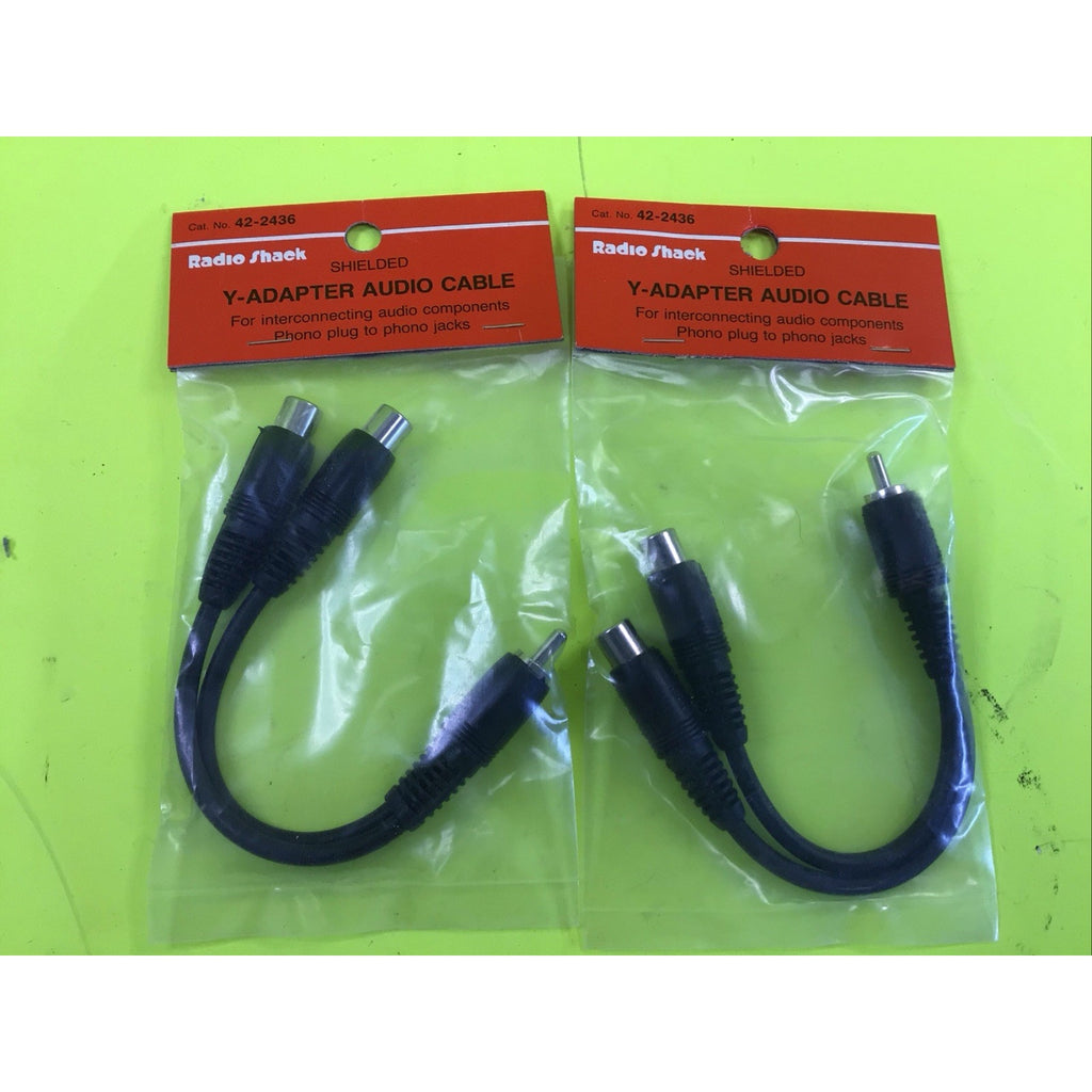2 Pack Radio Shack Y-adapter Audio Cable Cat No. 42-2436