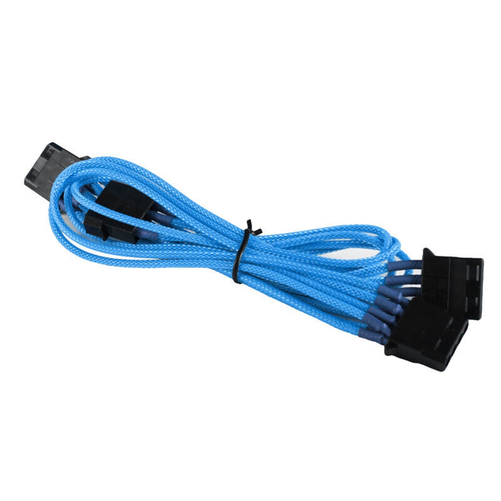 4-pin LP4 to 3x 4-pin LP4 PC Power Splitter - Premium Braided - Light Blue
