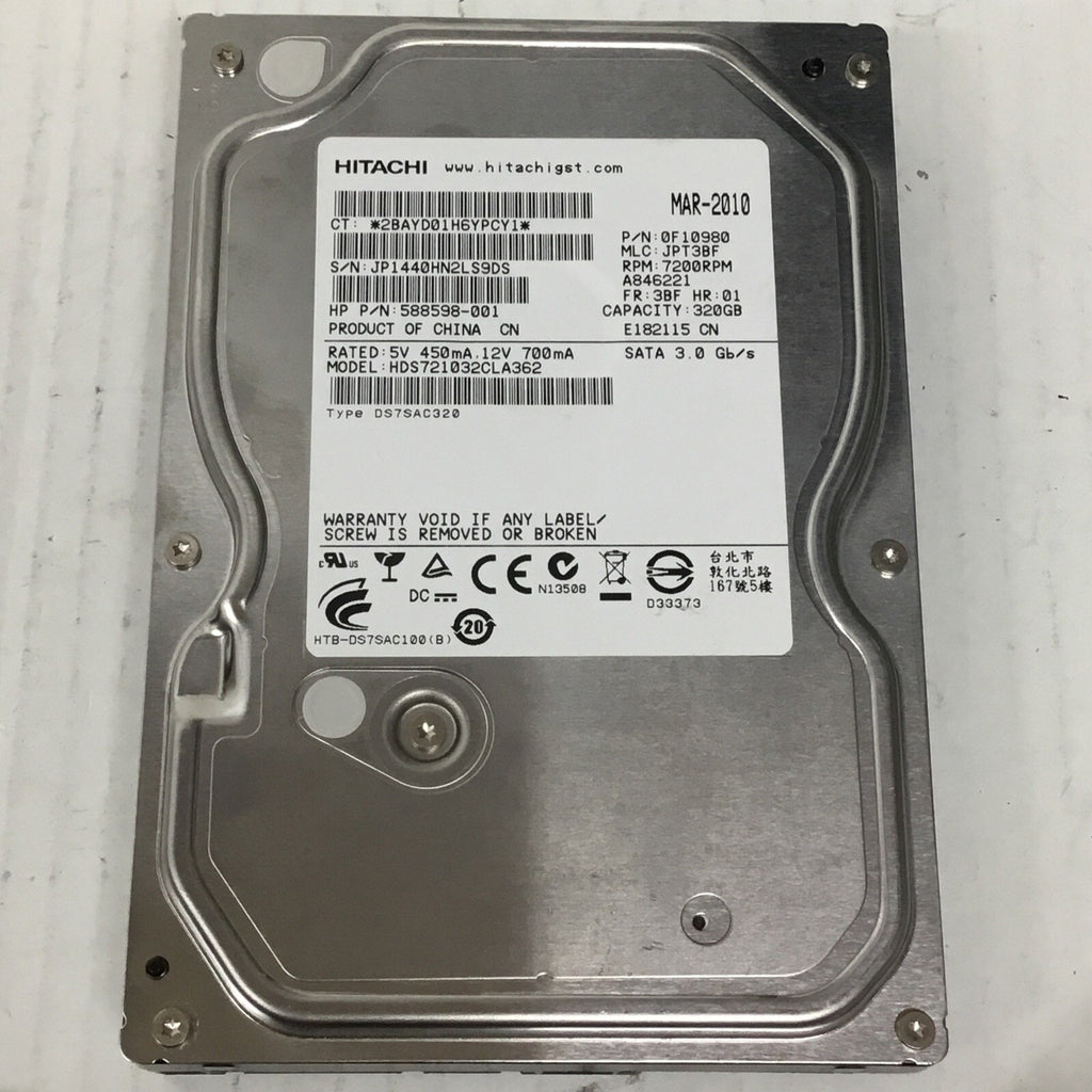 Hitachi 320GB 3.5" HDD SATA 3 Gbps 7200rpm HDS721032CLA362