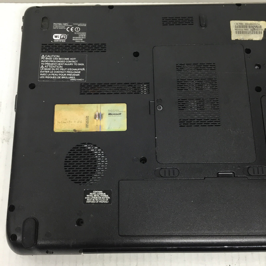 TOSHIBA Satellite L505D-GS6000 AMD Vision 15.6” 4 GB No HDD No Adapter