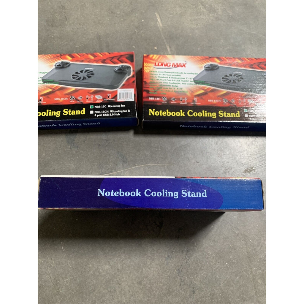 3-pack of Long Max USB or Battery Powered Laptop Cooling Pad (Black)