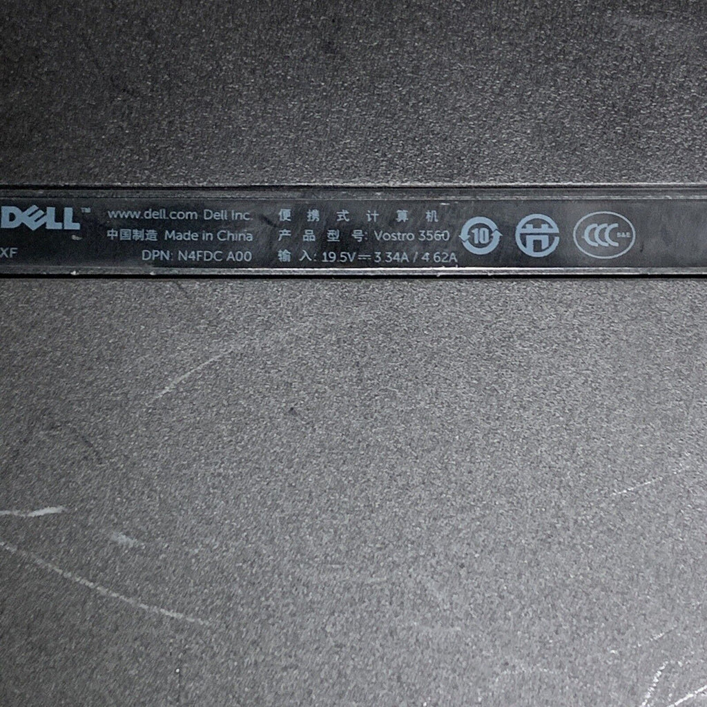 Dell Vostro 3560 15.6” Laptop i3-2370M 2.40 GHz 4GB 500GB SSD HDD Win10 W/ Cord