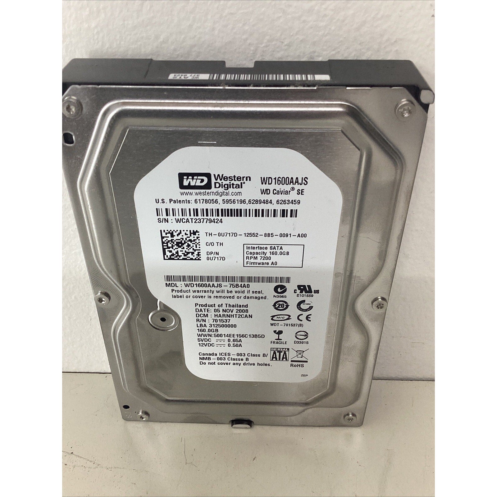 Western Digital WD1600AAJS-75B4A0 160GB Sata Hard Drive