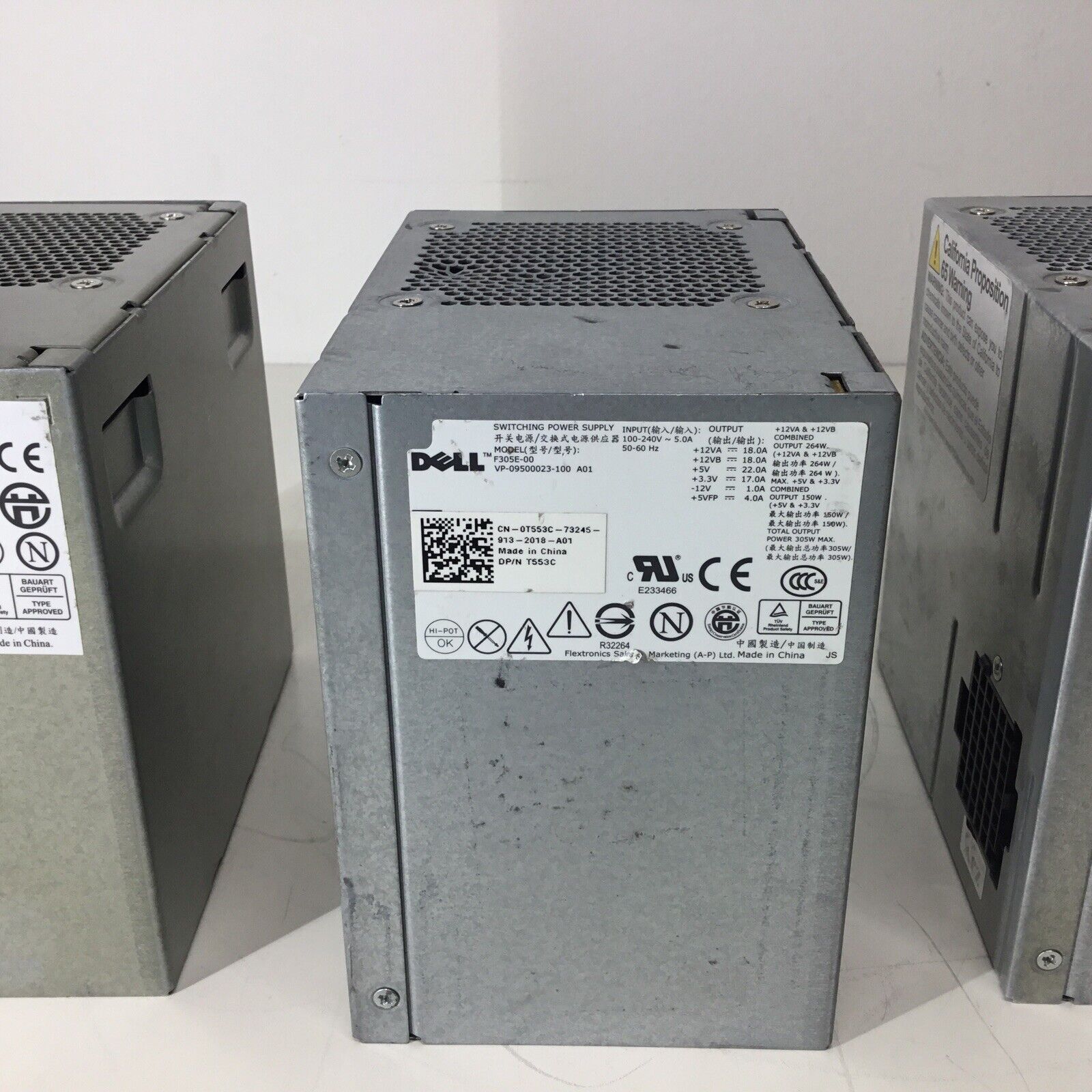 Lot of 3 - Dell OptiPlex 305W Power Supply F305E-00 0T553C - For Parts