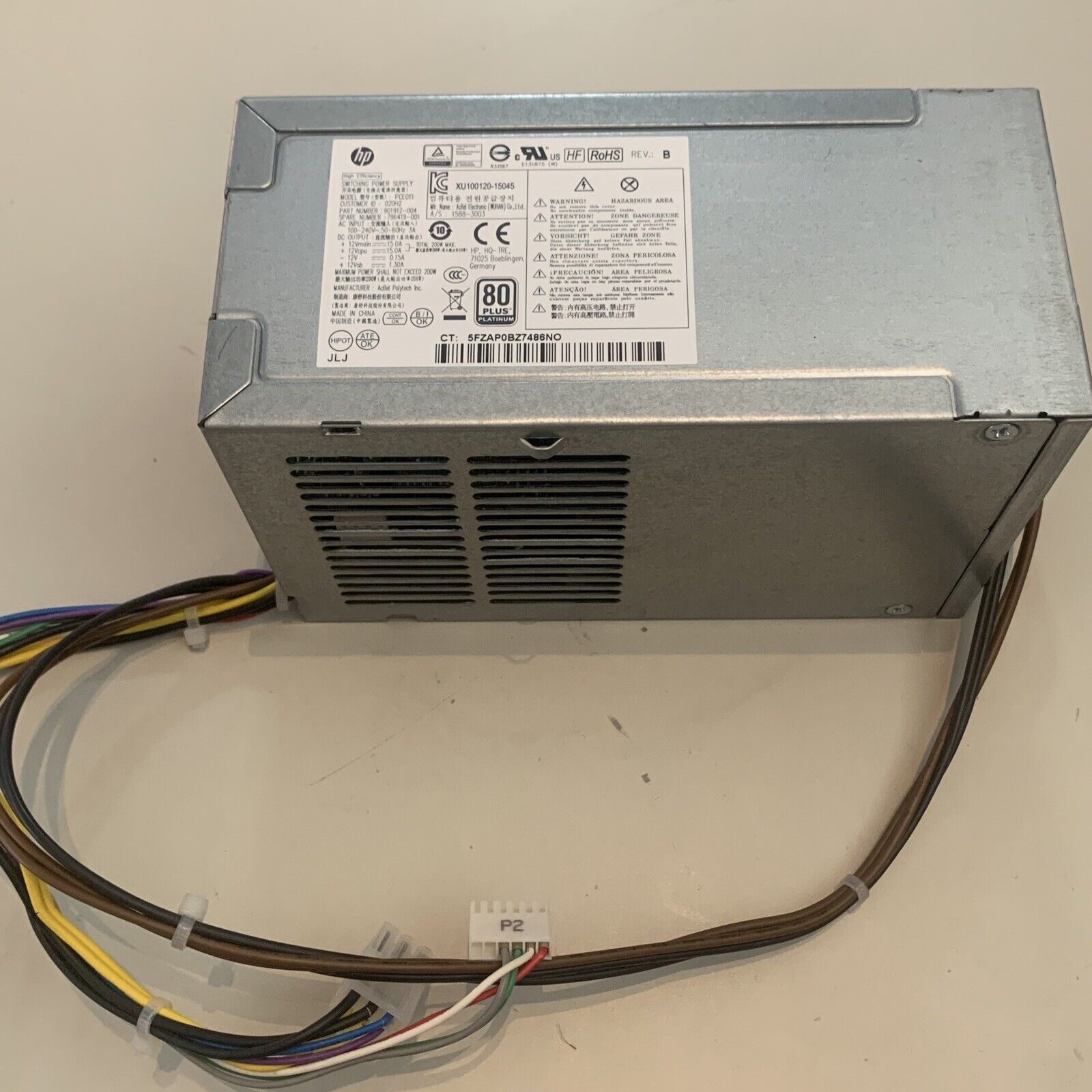 PCE011 HP EliteDesk Prodesk 600 G2 200W Power Supply 796349-001 796419-001