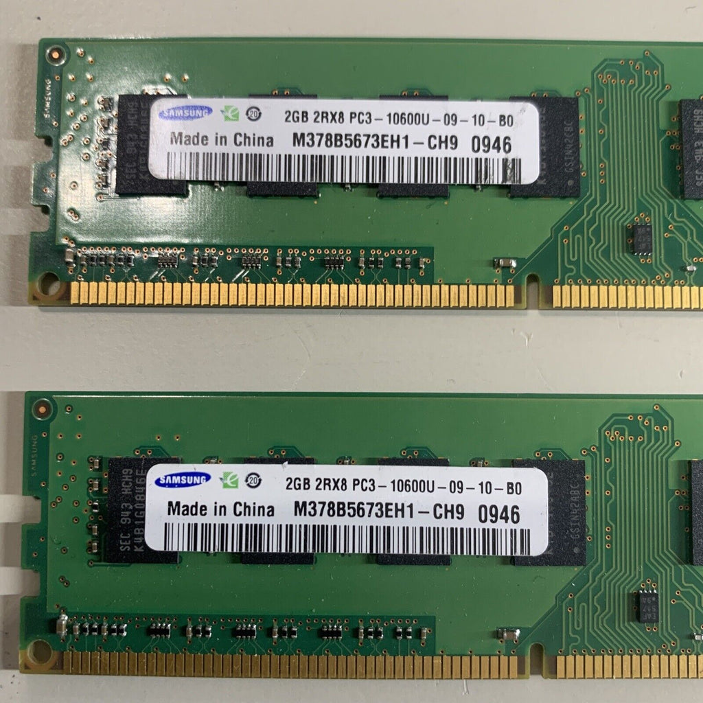 Samsung M378B5673EH1-CH9 4GB (2GBx2) DDR3 PC3-10600U Ram TESTED - 2 Sticks Total
