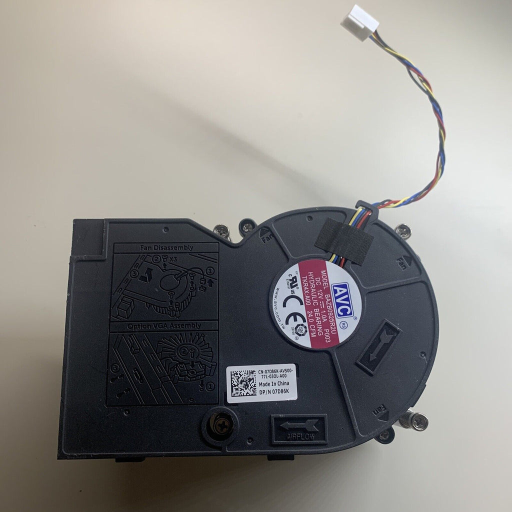 Dell 07D86K 0TKR4X Optiplex 3050 5050 7050 SFF CPU Cooling Fan 7D86K TKR4X