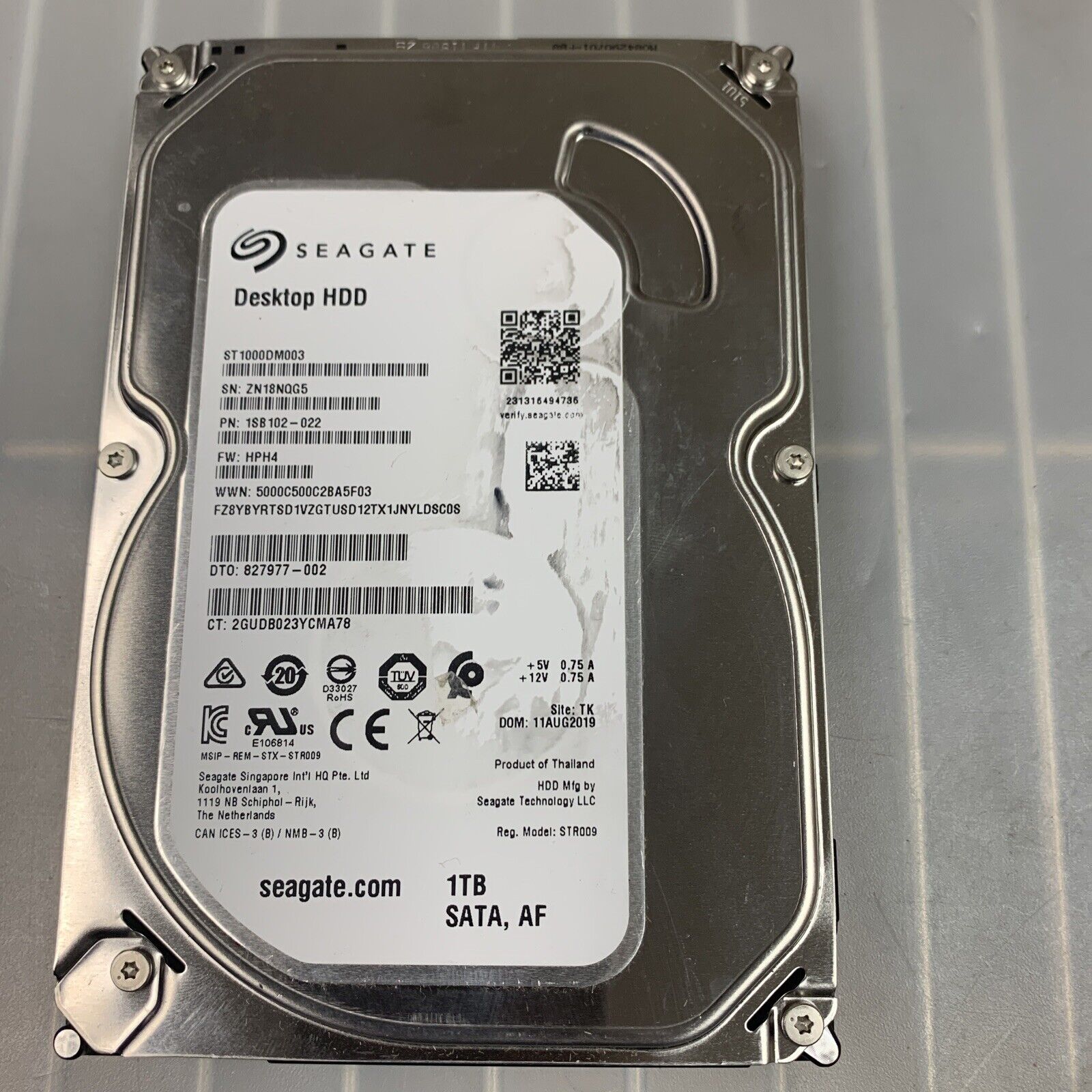 Seagate 1TB St1000DM003 3.5” Desktop Hard Drive