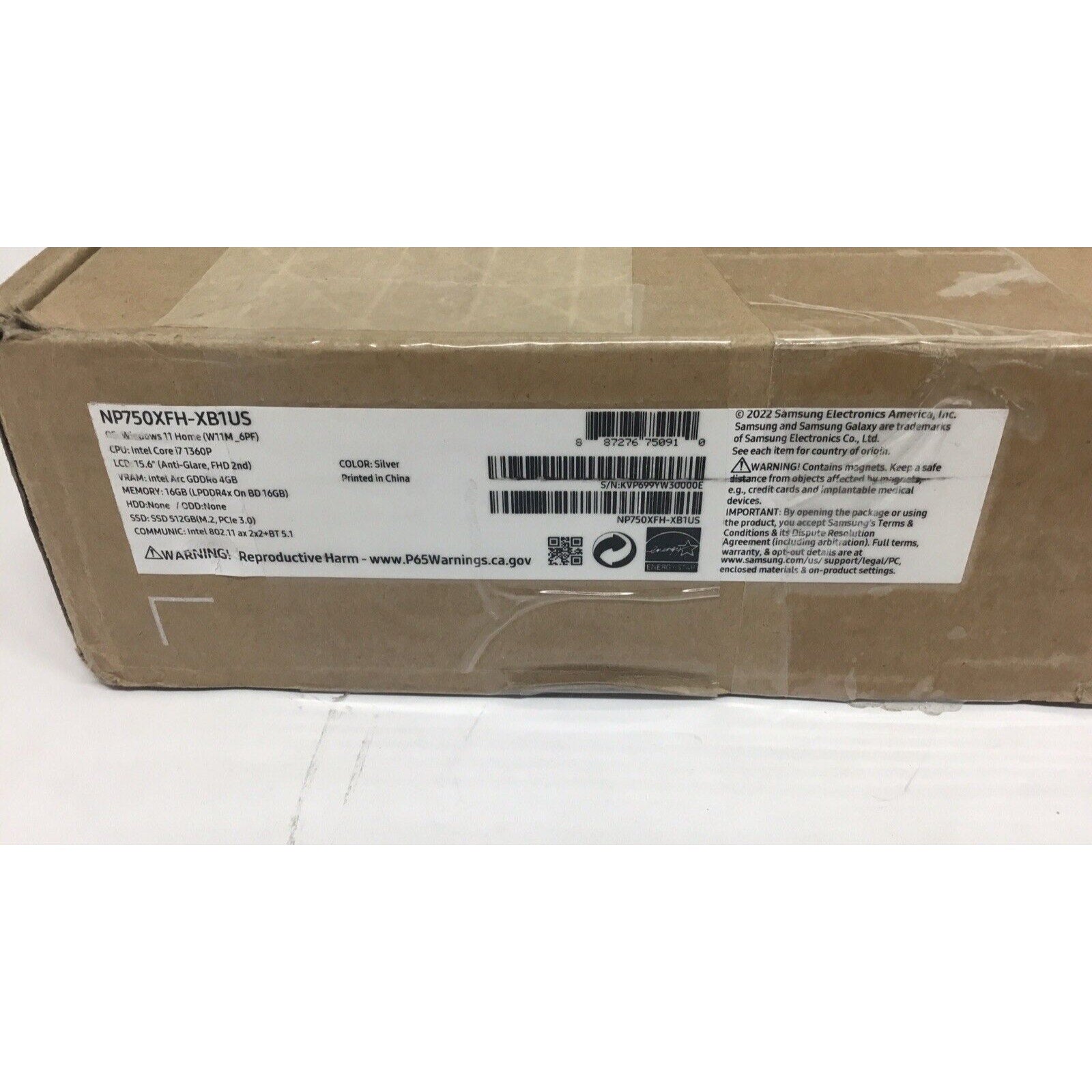 Samsung Galaxy Book3 15.6" FHD i7-1360P 16GB 512GB Wi-Fi 6 W11 - NP750XFH-XB1US