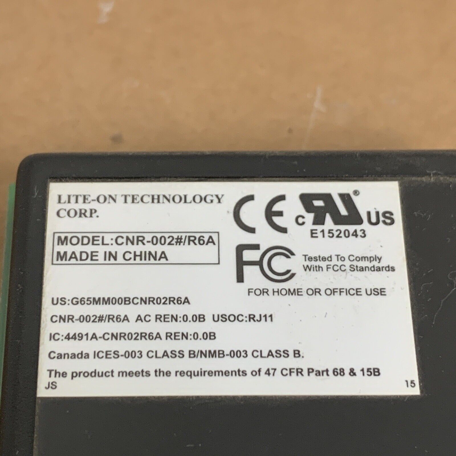 LITE-ON Technology Corp PC Computer Modem CNR-002#/R6A - For Sony, Dell