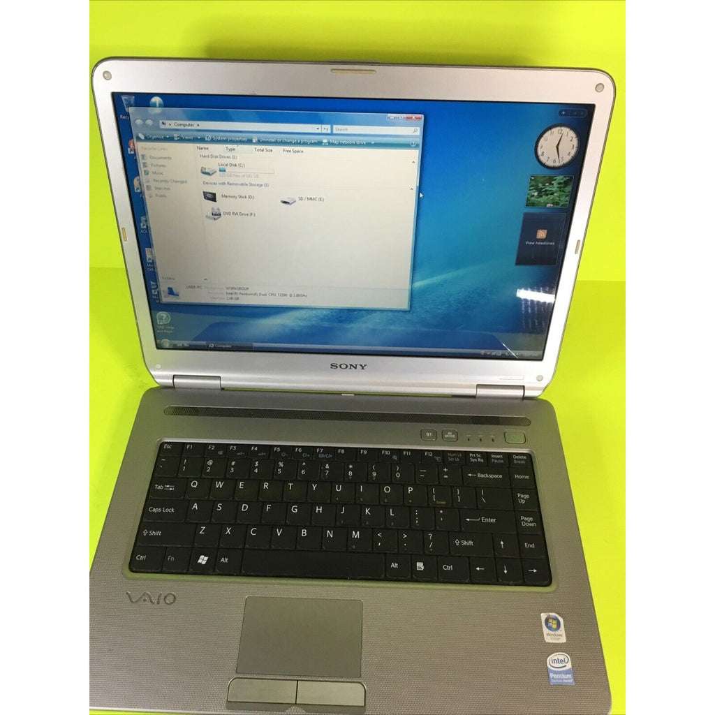 SONY Vaio VGN-NR430E Pentium Dual Core 1.86 GHz 2GB RAM FOR PARTS or REPAIR