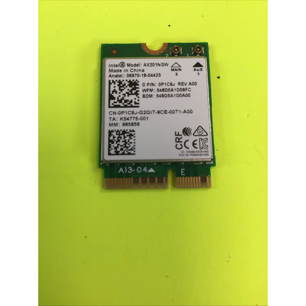 Lenovo ThinkPad WIFI Module Intel AX201NGW Wi-Fi 6 802.11ax 2.4/5.0 GHz