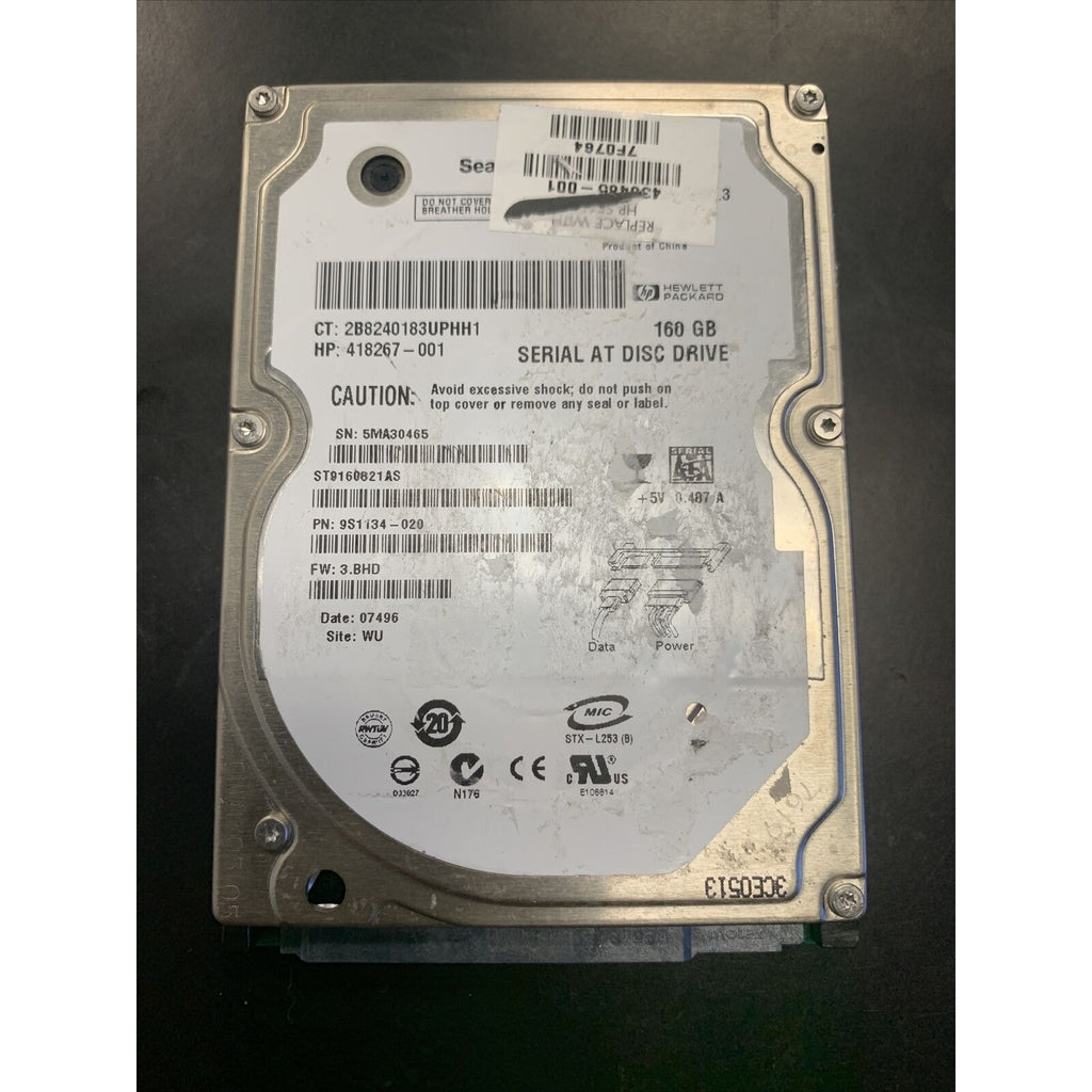Seagate ST9160821AS 160GB 5400RPM 2.5" SATA Hard Drive - 9S1134-020