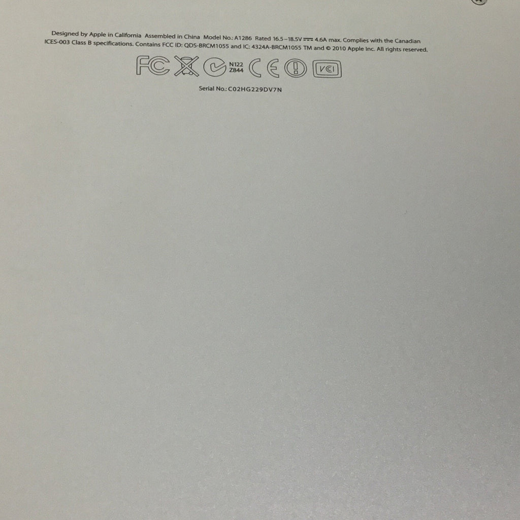Apple MacBook Pro 15-inch Model-A1286 | For Parts