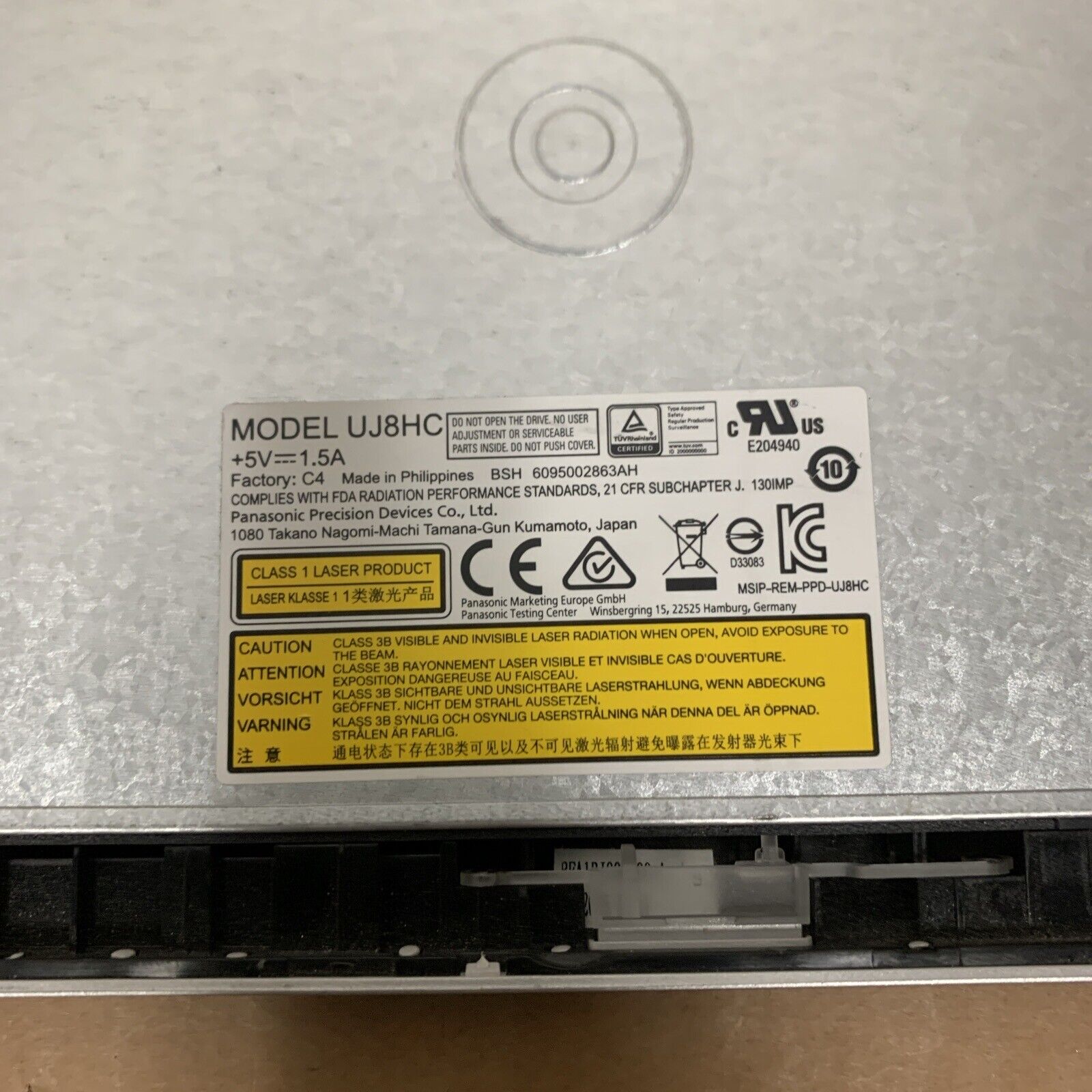 GENUINE Lenovo IdeaPad UJ8HC DVDRW Drive PN: 5DX0G86787 w/ Bezel PN: AP1BJ000500