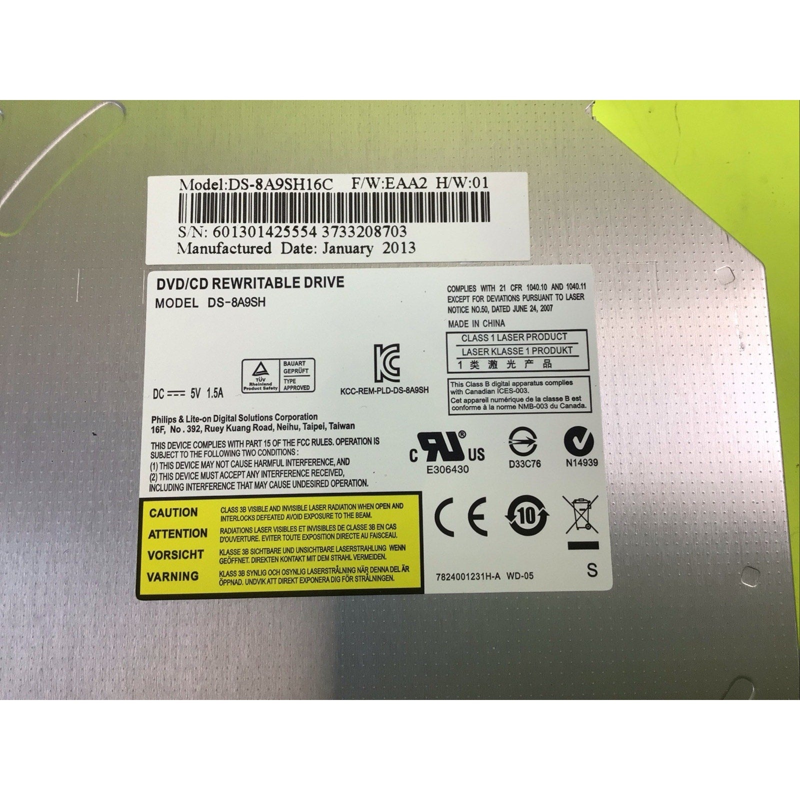 ASUS X75A DS-8A9SH DVD/CD-RW Optical Drive SATA Internal Burner OEM Tested