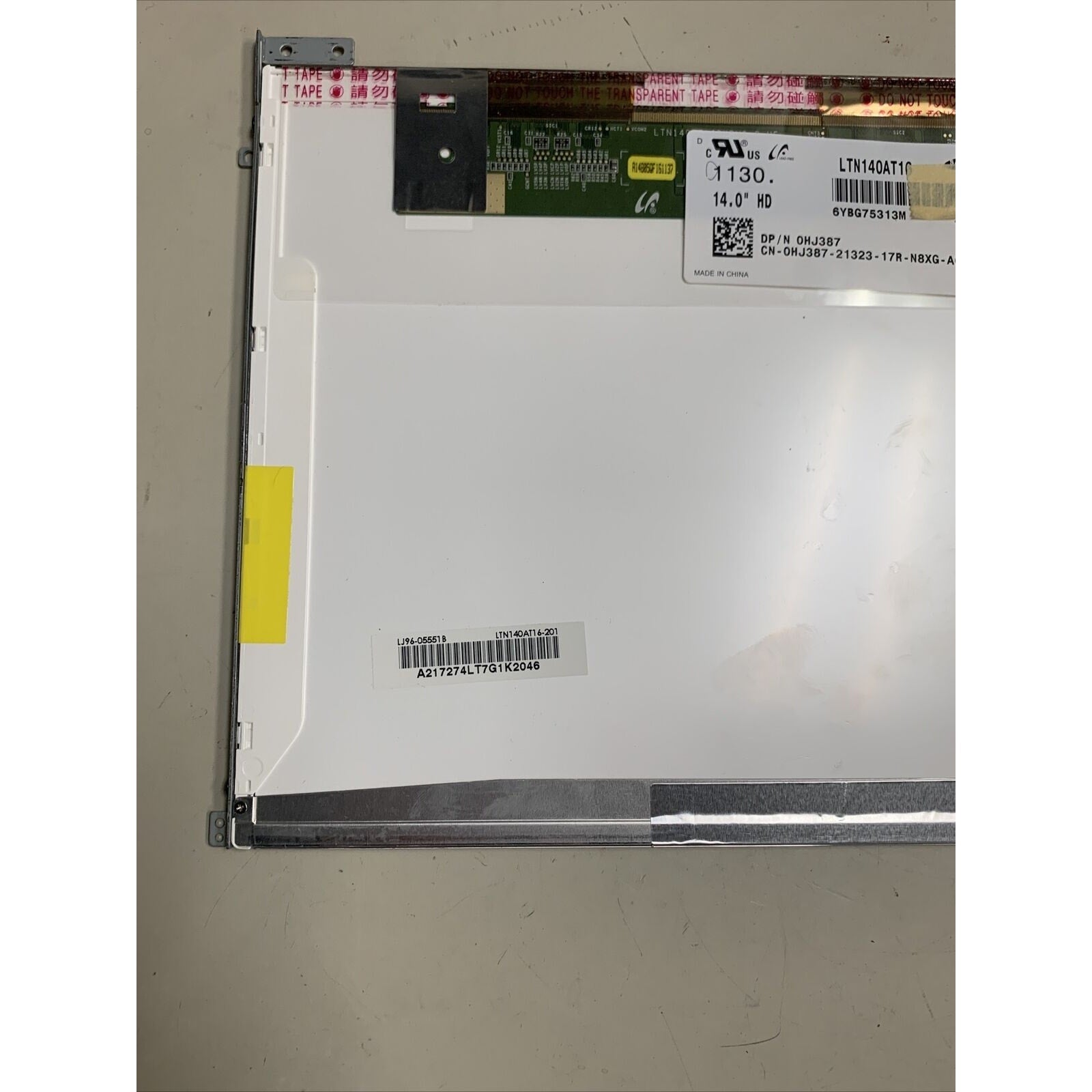 Samsung 14" HD 0HJ387 LTN140AT16-201 6YBH17115E 201 40 pin - Dell Working Pull