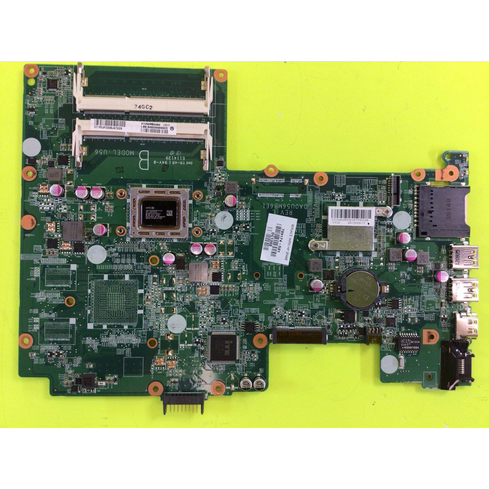 HP Sleekbook 15 Motherboard AMD A6 4455m APU with Radeon Graphics 709174-501