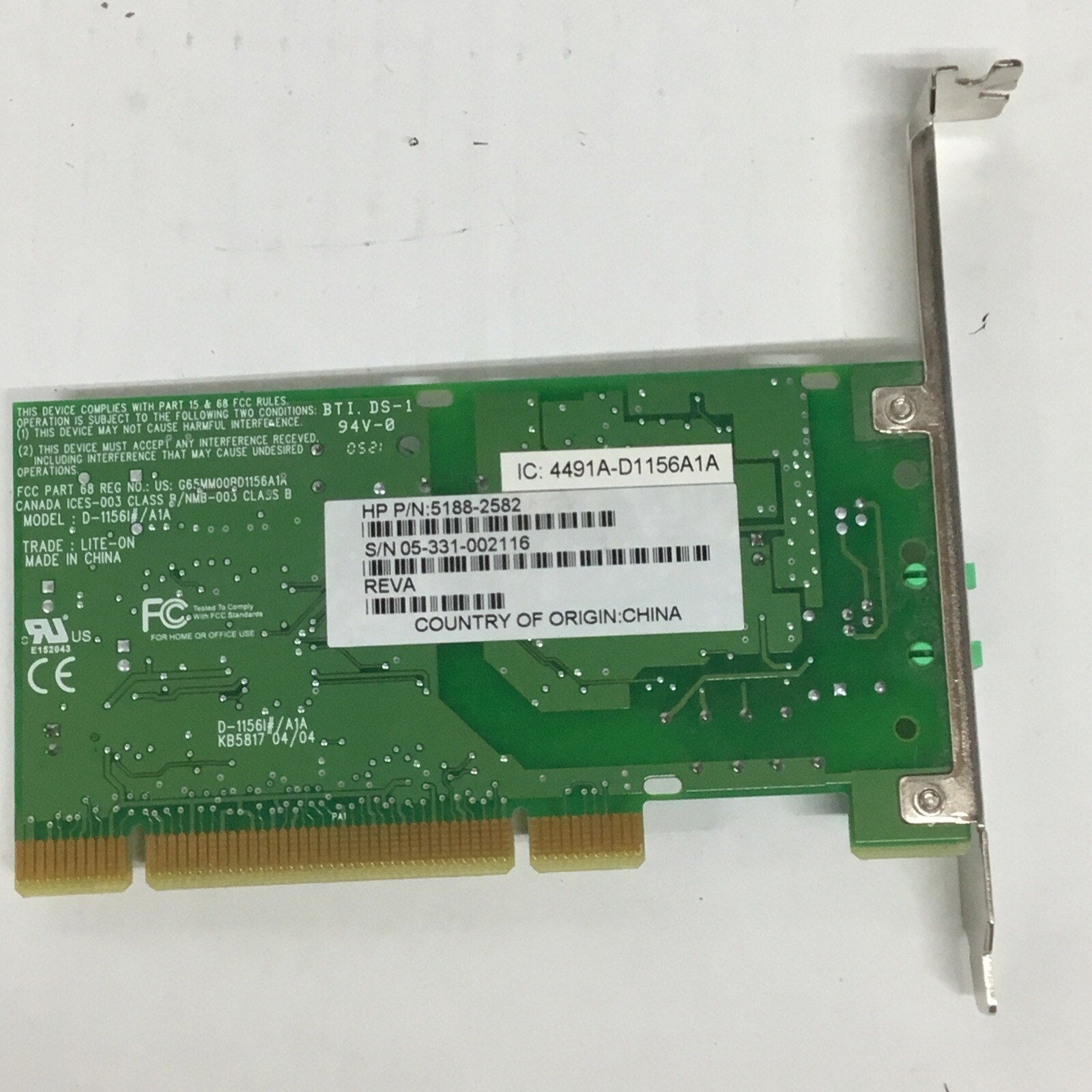 HP Pavilion PC 56k Modem P/N 5188-2582