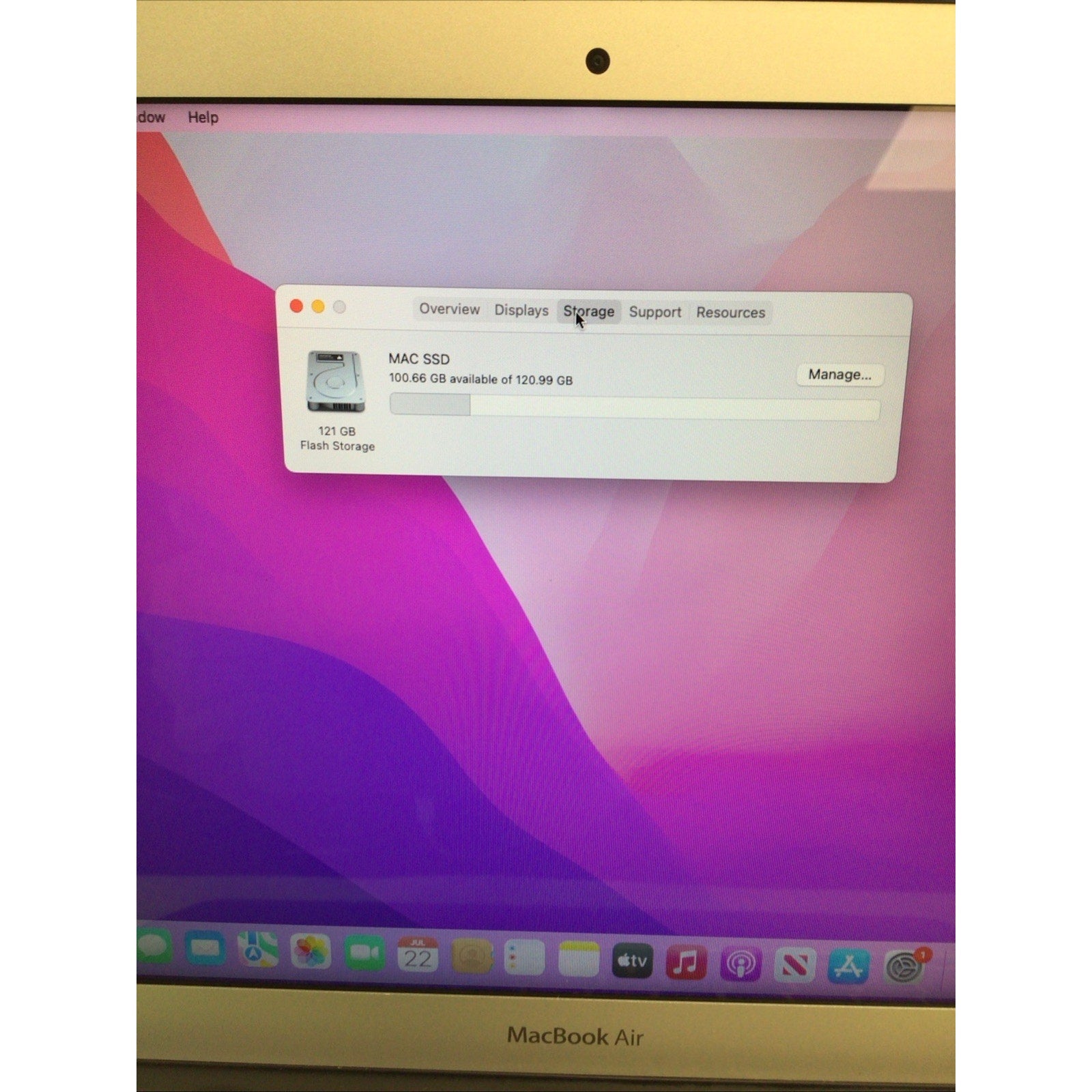 MacBook Air 13" 2017 1.8GHz 8GB RAM 128GB SSD