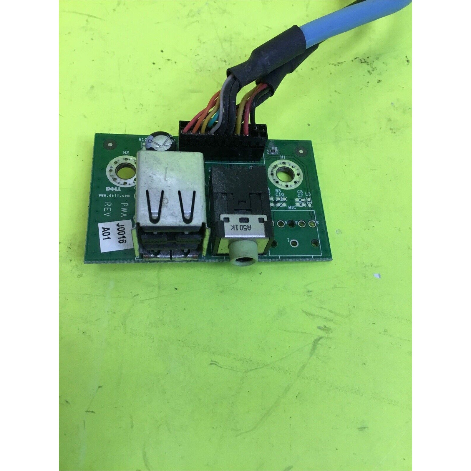 Dell Dimension 2400 USB j0016 a01 e217196 g0570 Audio Jack circuit board wiring