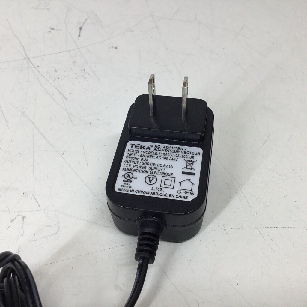 Teka AC Adapter TEKA006-0501000UK 100-240V 50/60Hz 0.2A 5V 1A I.T.E Power Supply