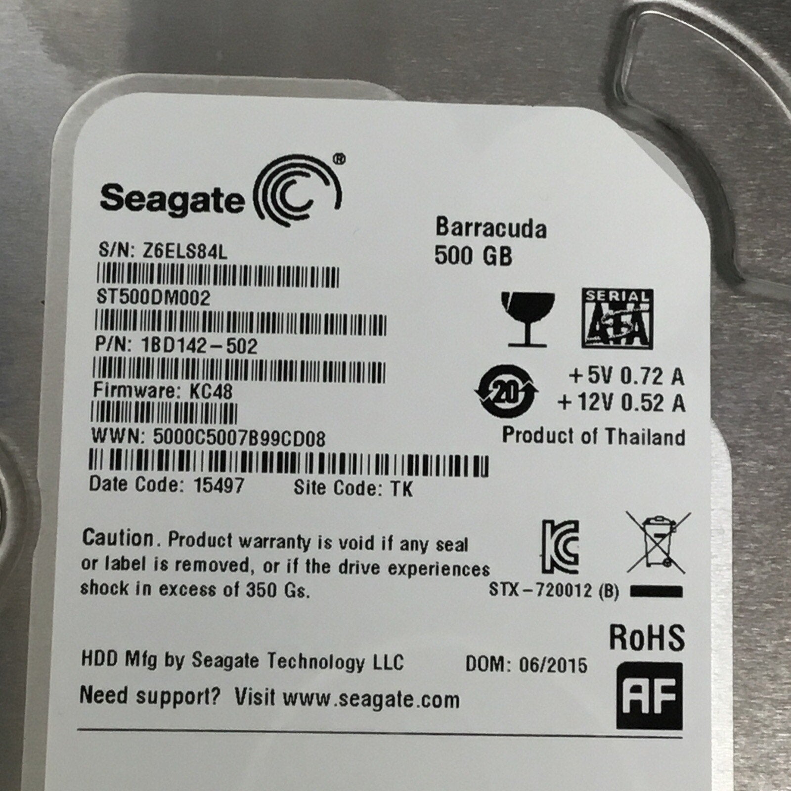 Dell 9CF26 Seagate Barracuda 7200.12 500GB 7200RPM SATA-3 16MB 3.5" HDD 19-3