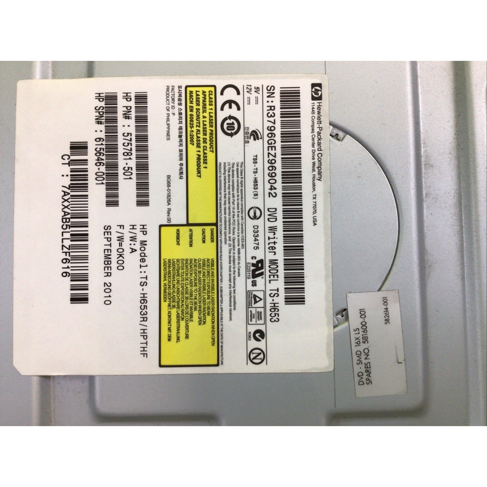 HP DVD/CD-RW Drive Light Scribe TS-H653 575781-501