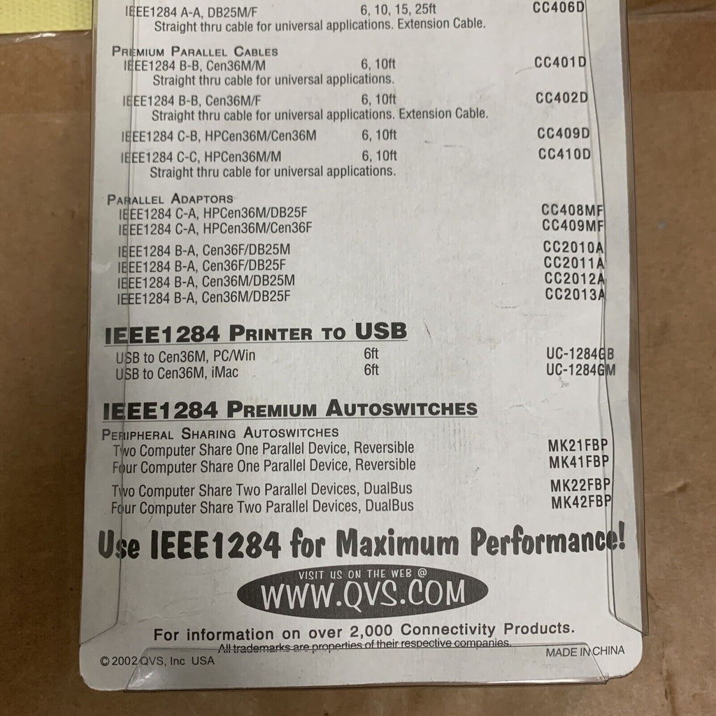 QVS 10ft Premium Parallel IEEE1284 Bi-directional Parallel Printer Cable