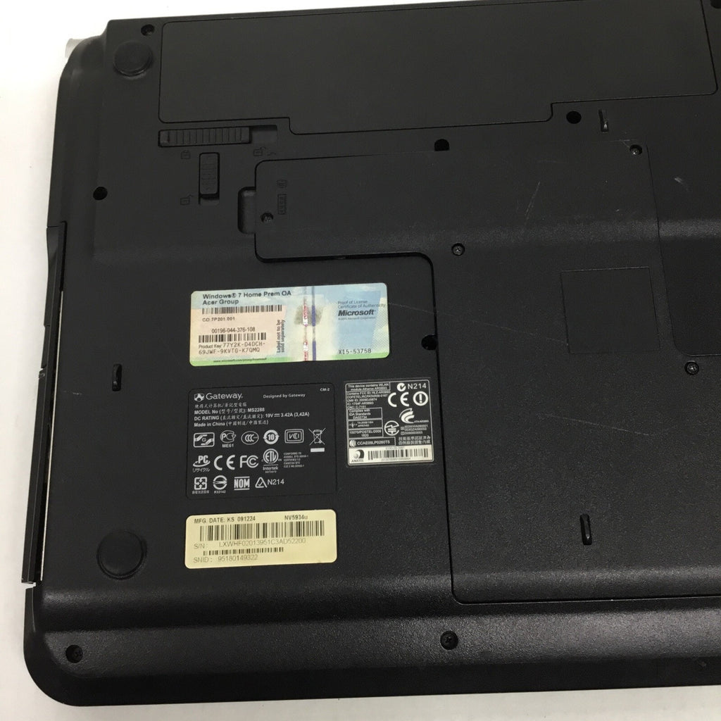 Gateway NV59 Laptop MS2288 FOR PARTS/REPAIR