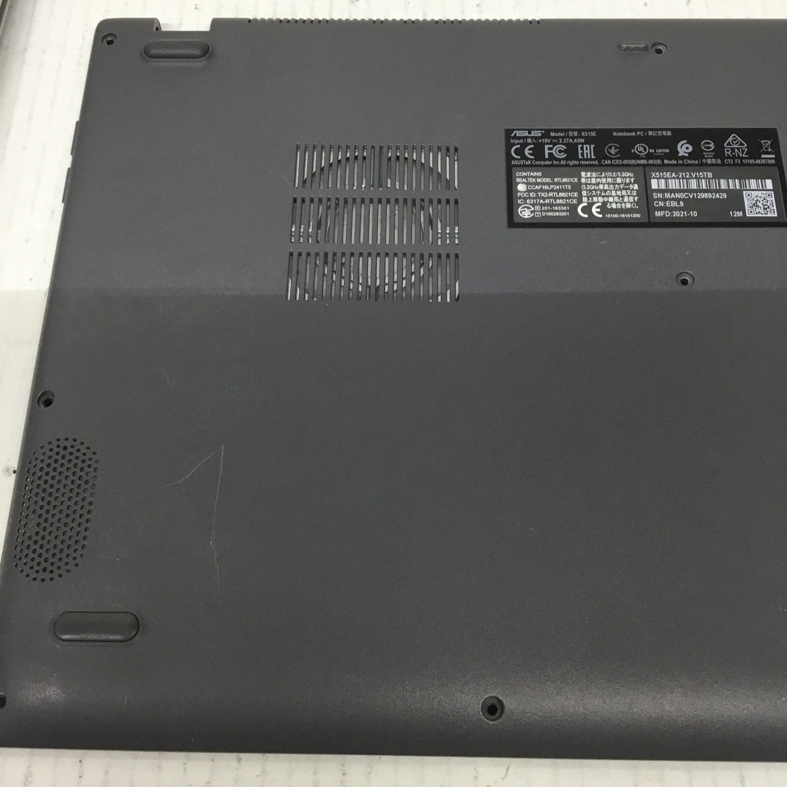 Asus VivoBook 15.6” 15 F515EA-AH34 Genuine Laptop Bottom Case Gray 13N1-CEA0A02