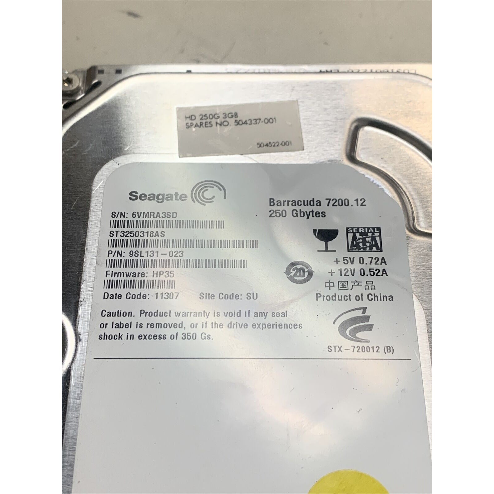 Seagate Barracuda 7200.12 250GB Internal 7200RPM 3.5" (ST3250318AS) HDD