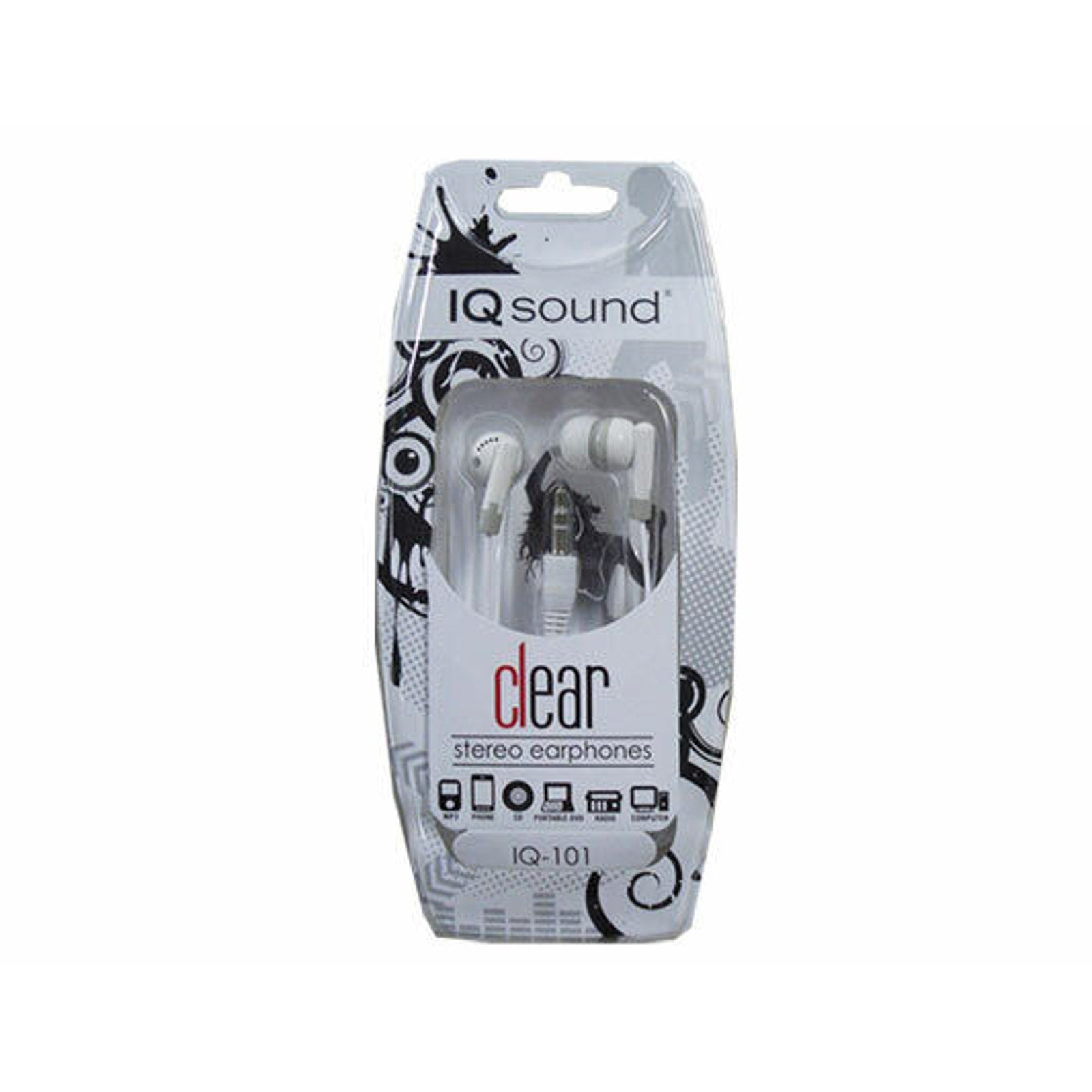 100-Pack of IQ Sound IQ101 Digital Stereo Earphones - White Color