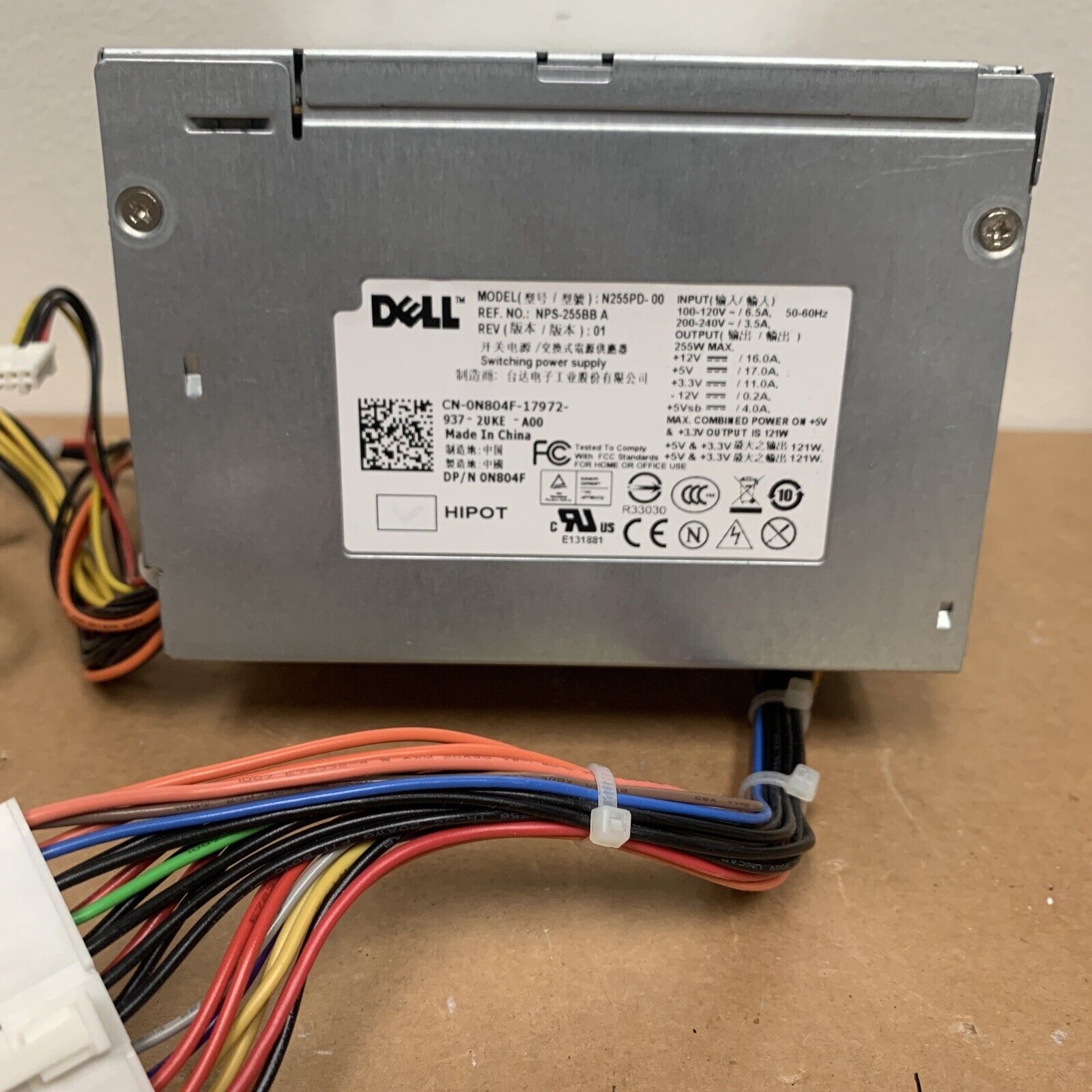 Genuine Dell Optiplex Series 255W power supply N255PD-00 0N804F / N804F