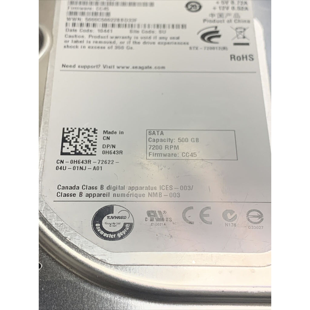 Seagate 500GB ST3500418AS 7200 RPM SATA 3.5" Desktop HDD Hard Drive - 9SL142-034