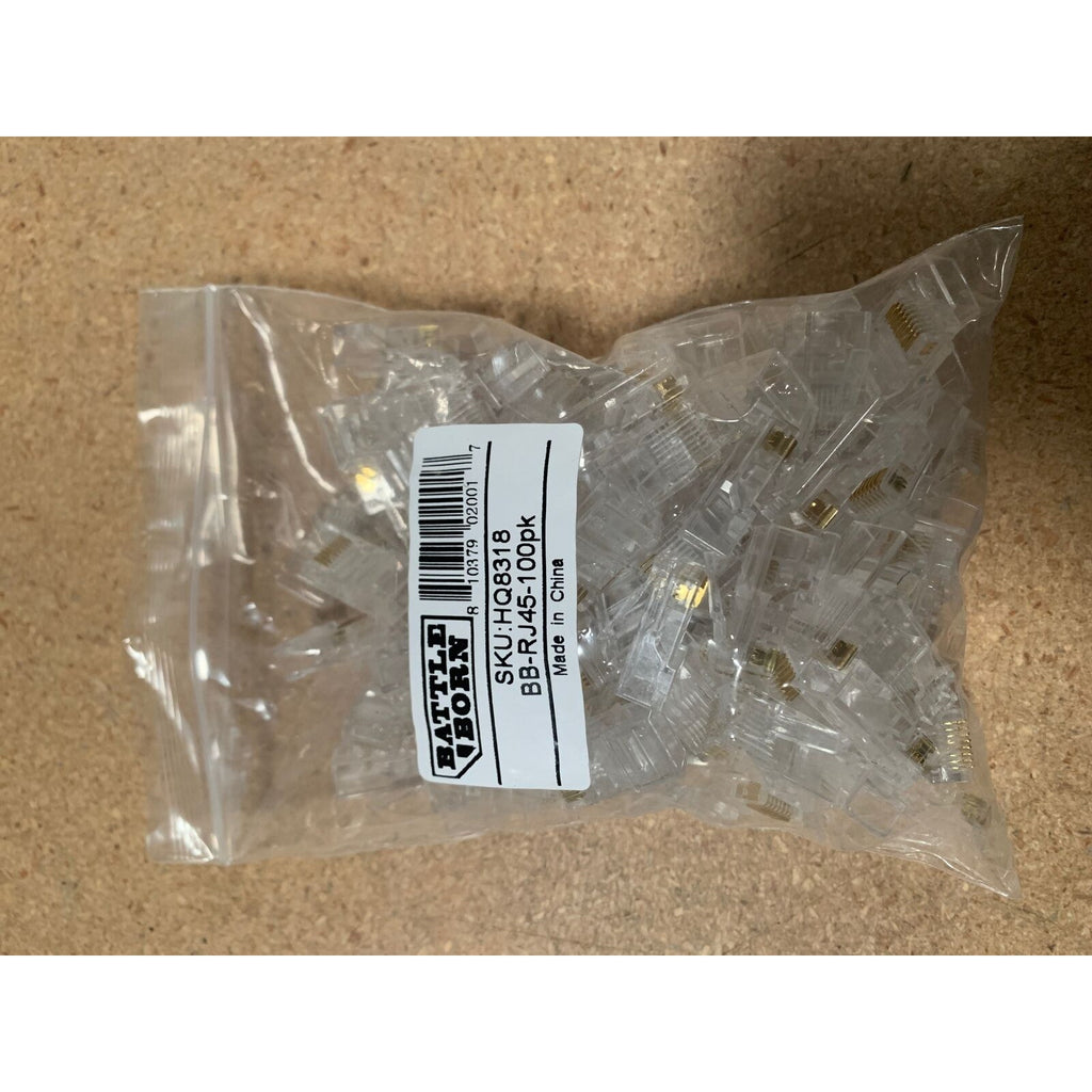 100pcs CAT5e / Cat6 RJ45 Connectors Gold Plated Network Cable Connectors