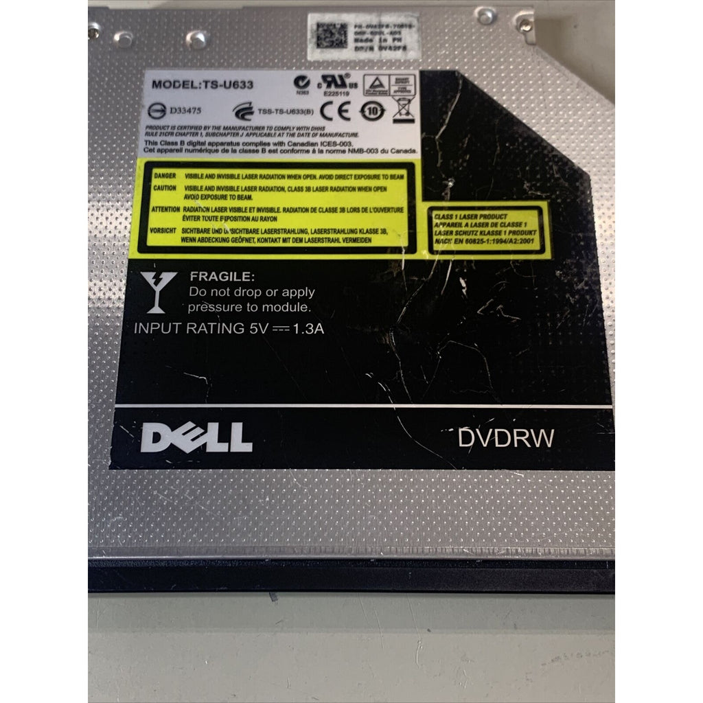 Dell SATA Laptop DVD/CD/Rewritable Drive w/Bezel TS-U633 GU10N V42F8 RJ7HH YP311