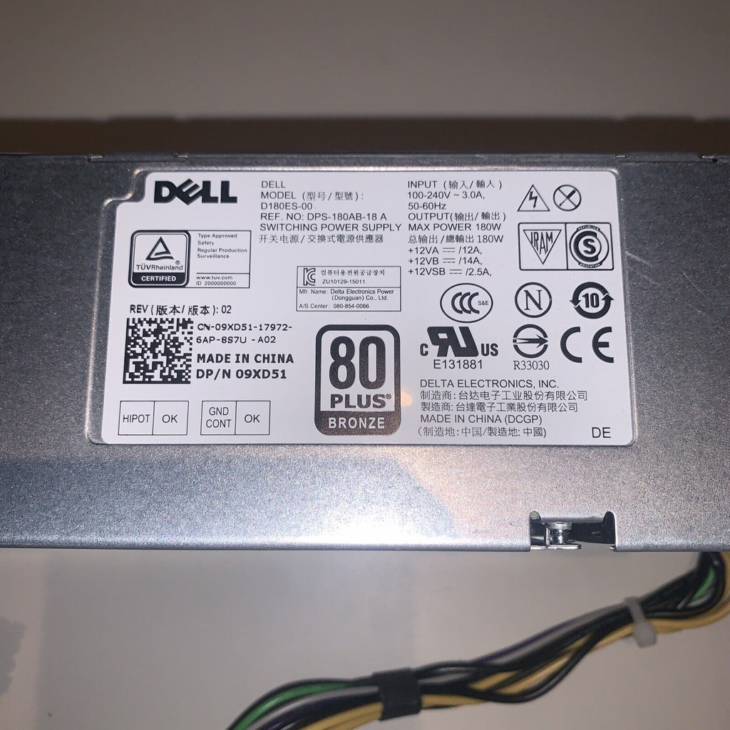 Dell Optiplex 7040 5040 3040 Power Supply D180ES-00 DPS-180AB-18 A 180W L-L