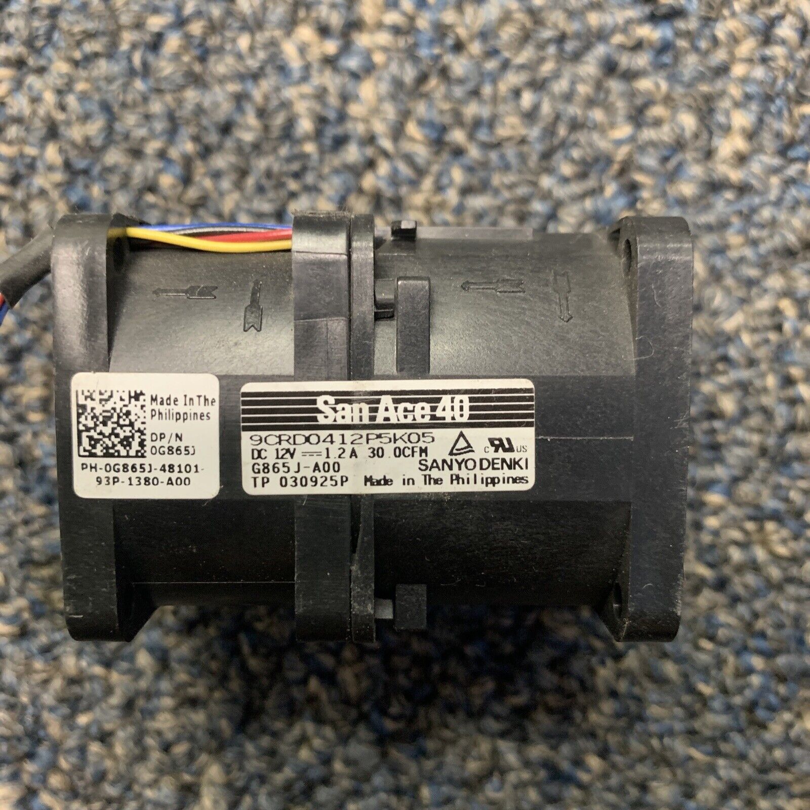 Dell Server Fan DC12V 1.2A 8-Pin 8-Wire #9CRD0412P5K05 San 40 P/N: 0G865J