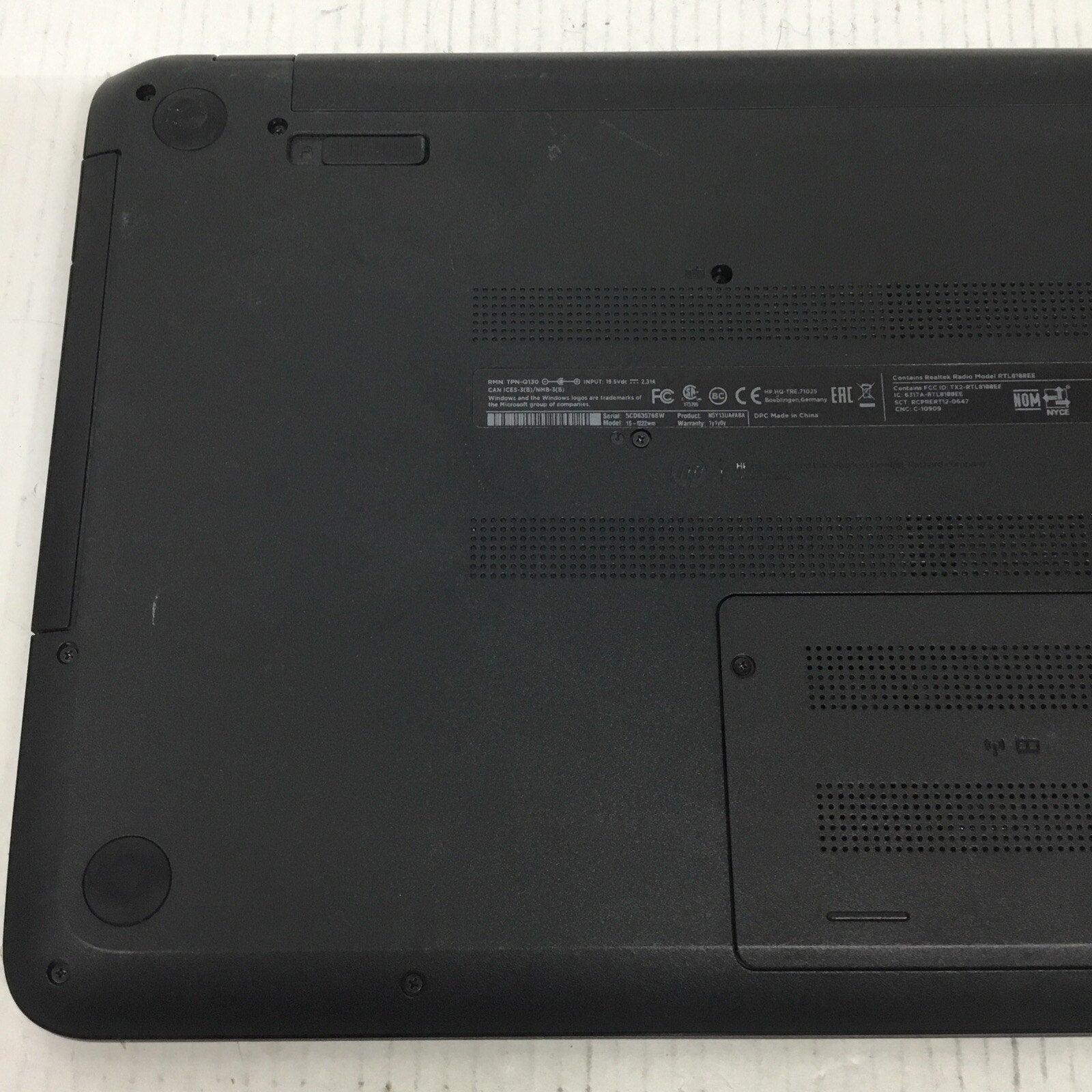 HP 15-F222WM Windows 10 Home 15.6 Inch Intel Pentium N3710 4GB DDR3 Touchscreen