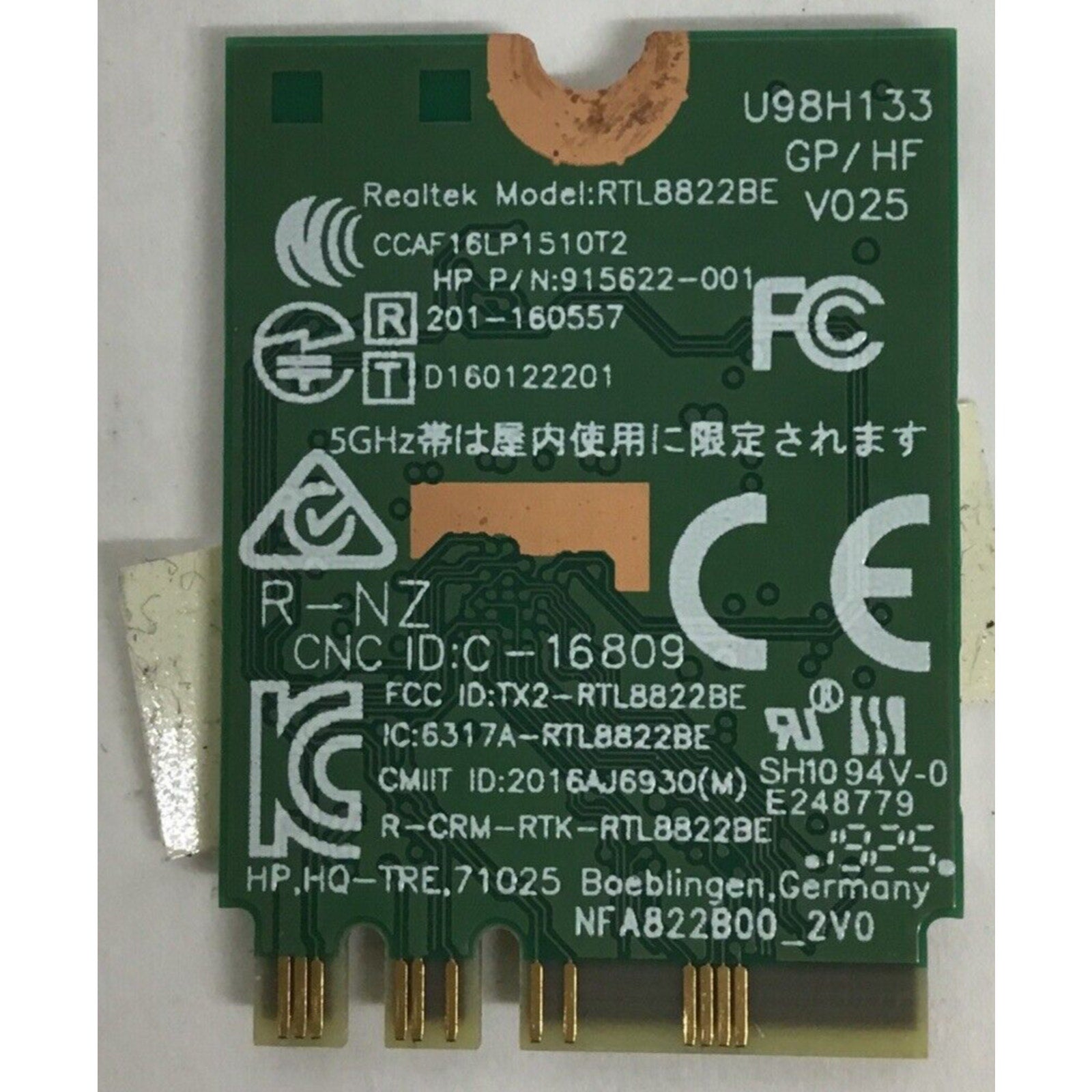 GENUINE HP WIRELESS CARD BLUETOOTH 17-by0088cl 924813-855 RTL8822BE