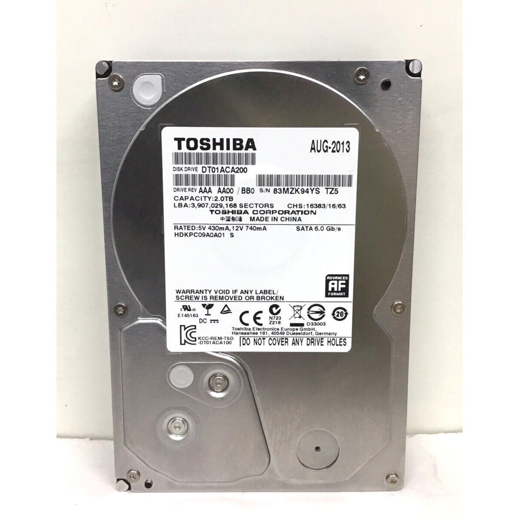 Toshiba 2TB HDD 7200RPM 64MB Cache SATA III 6.0Gb/s 3.5" Hard Drive DT01ACA200