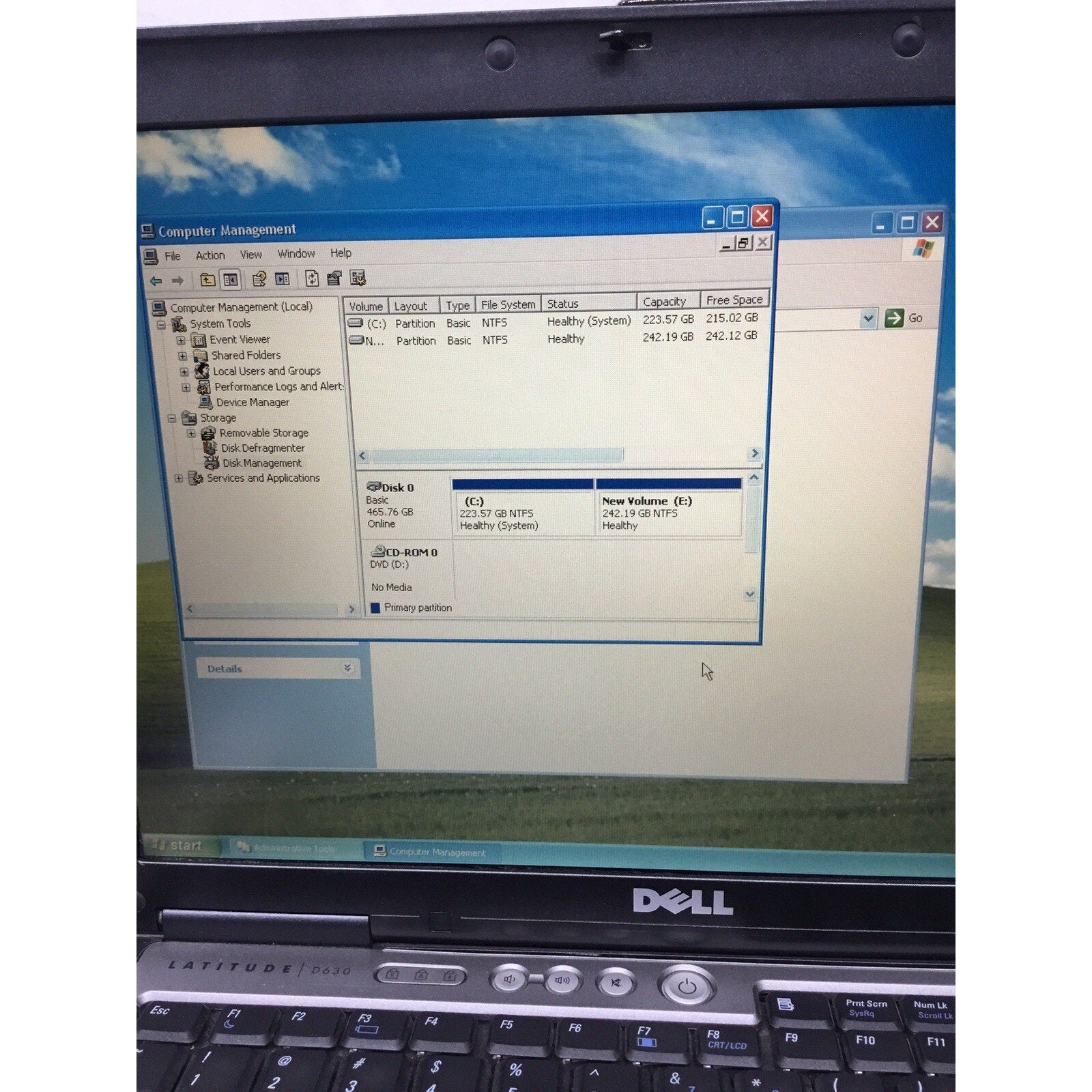 Lot of 2 Dell Latitude D630 3.5GB Laptop WindowsXP DVD/CD Intel Core 2 Duo 500GB