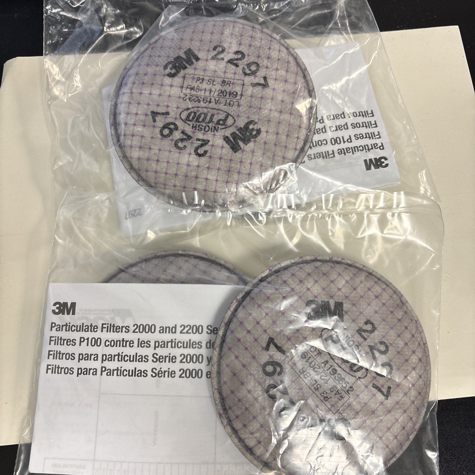 2pk 3M 2297 Advanced P100 Particulate Replacement Respirator Protection Filter