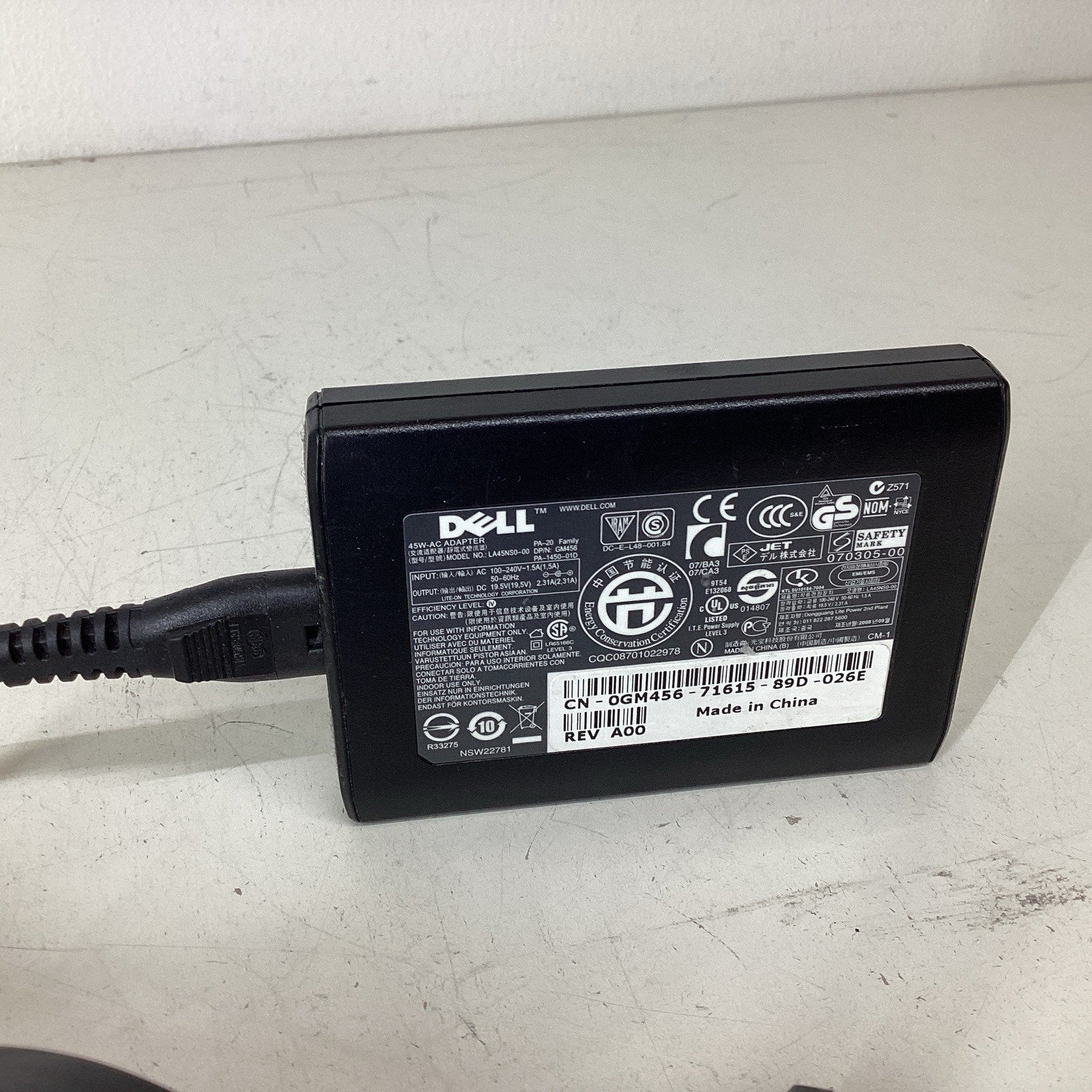 Dell LA45NS0-00 19.5V 2.31A 45W AC Power Adapter Charger 0GM456