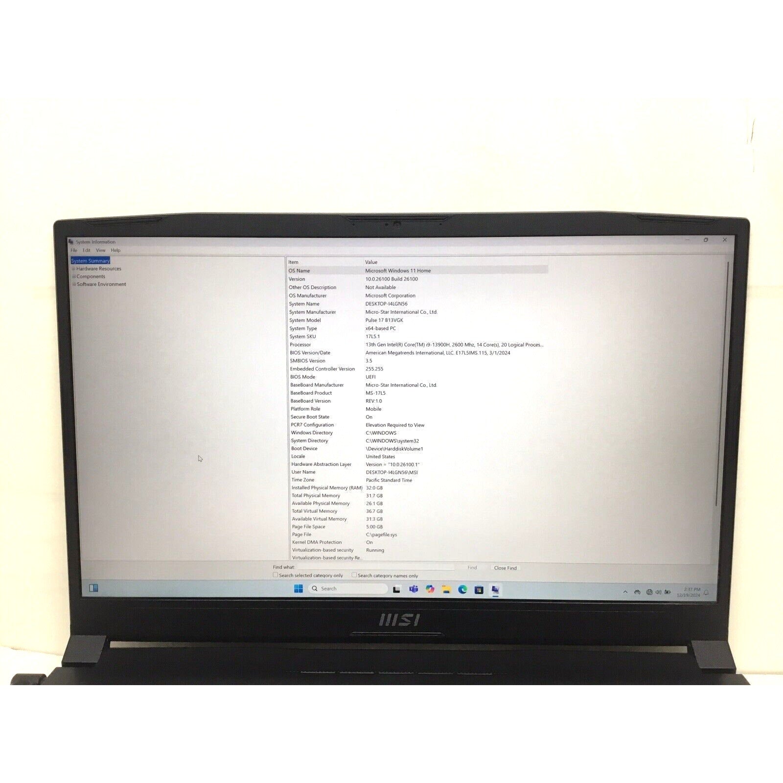 MSI Pulse 17" Laptop B13VGK-887US 240Hz QHD i9 13900H RTX 4070 32GB DDR5 1TB SSD